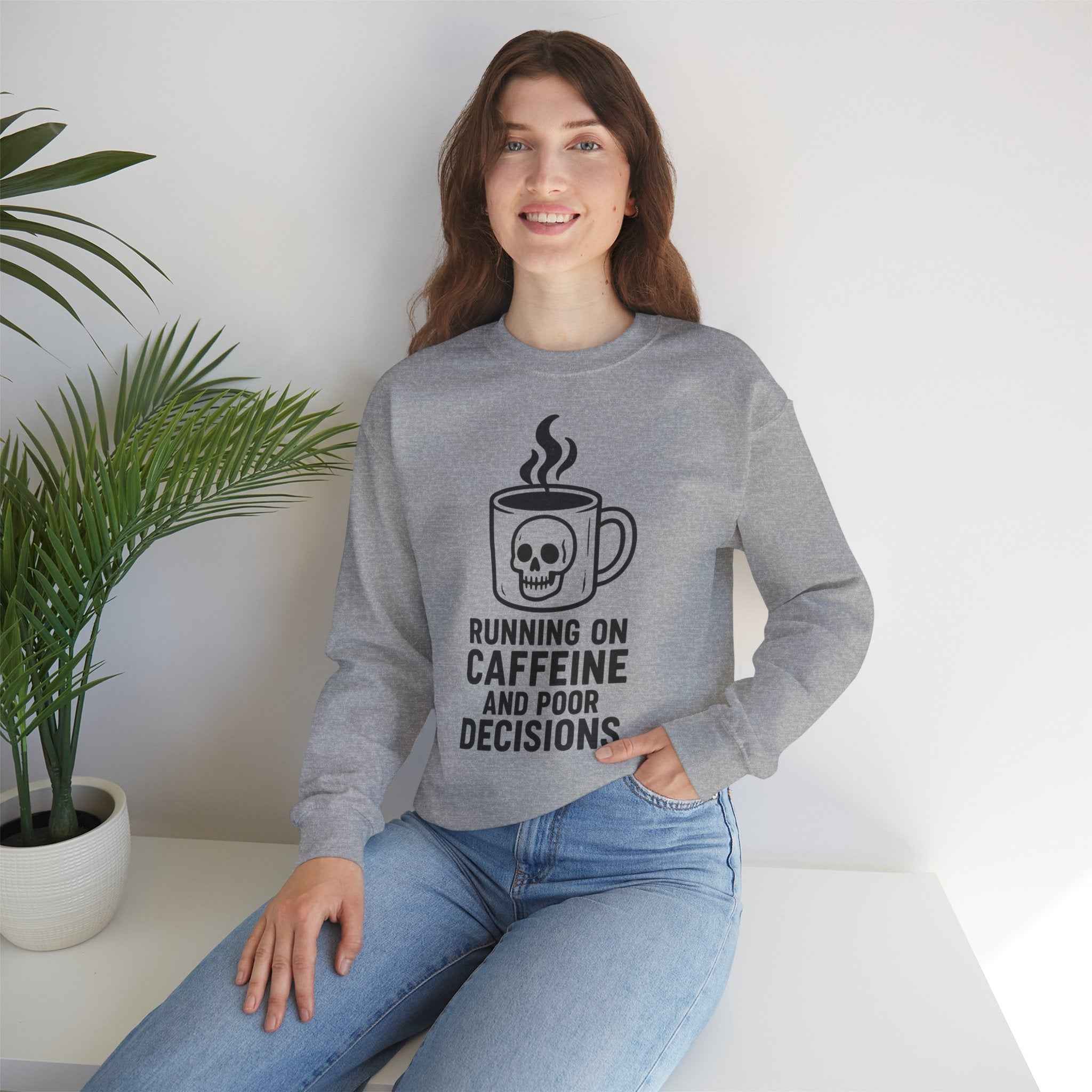50/50 cotton-polyester fabric Unisex Poor Decisions Sweatshirt