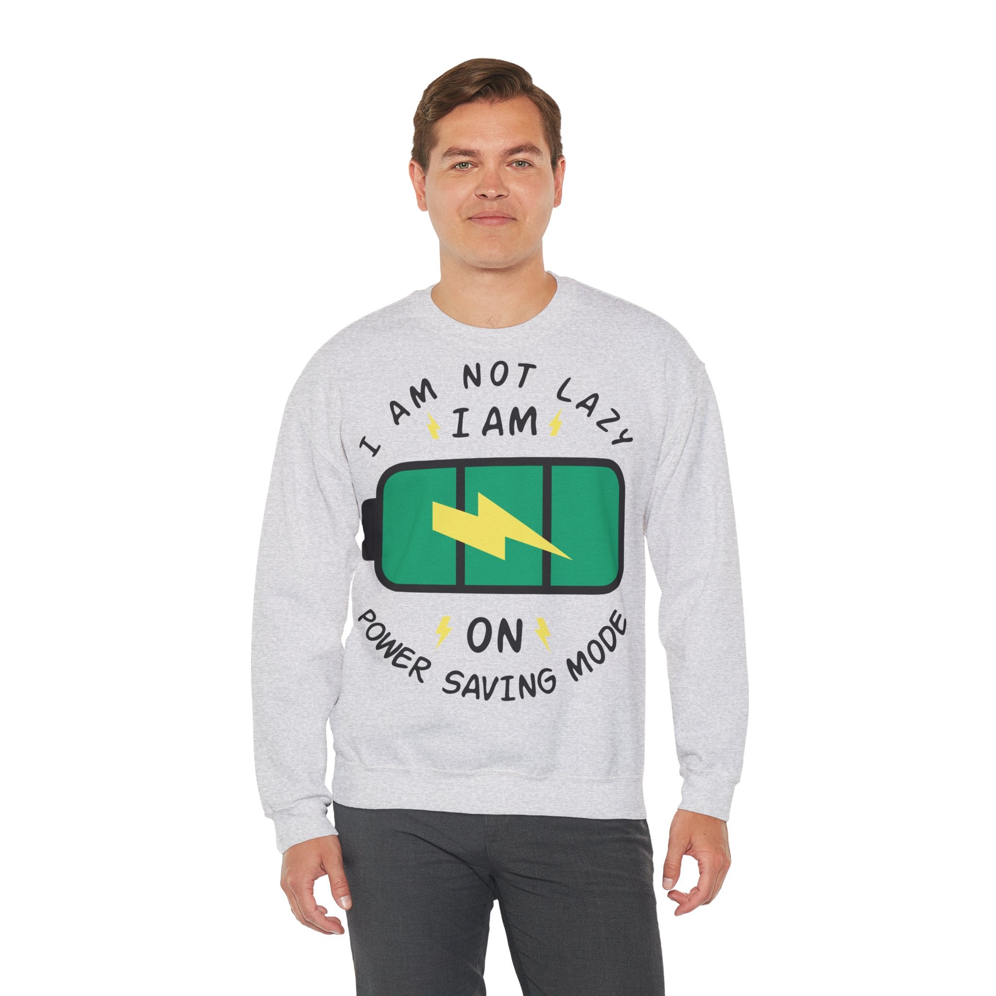 50/50 cotton-polyester Power Saving Mode Unisex Sweatshirt - ZemaStyle