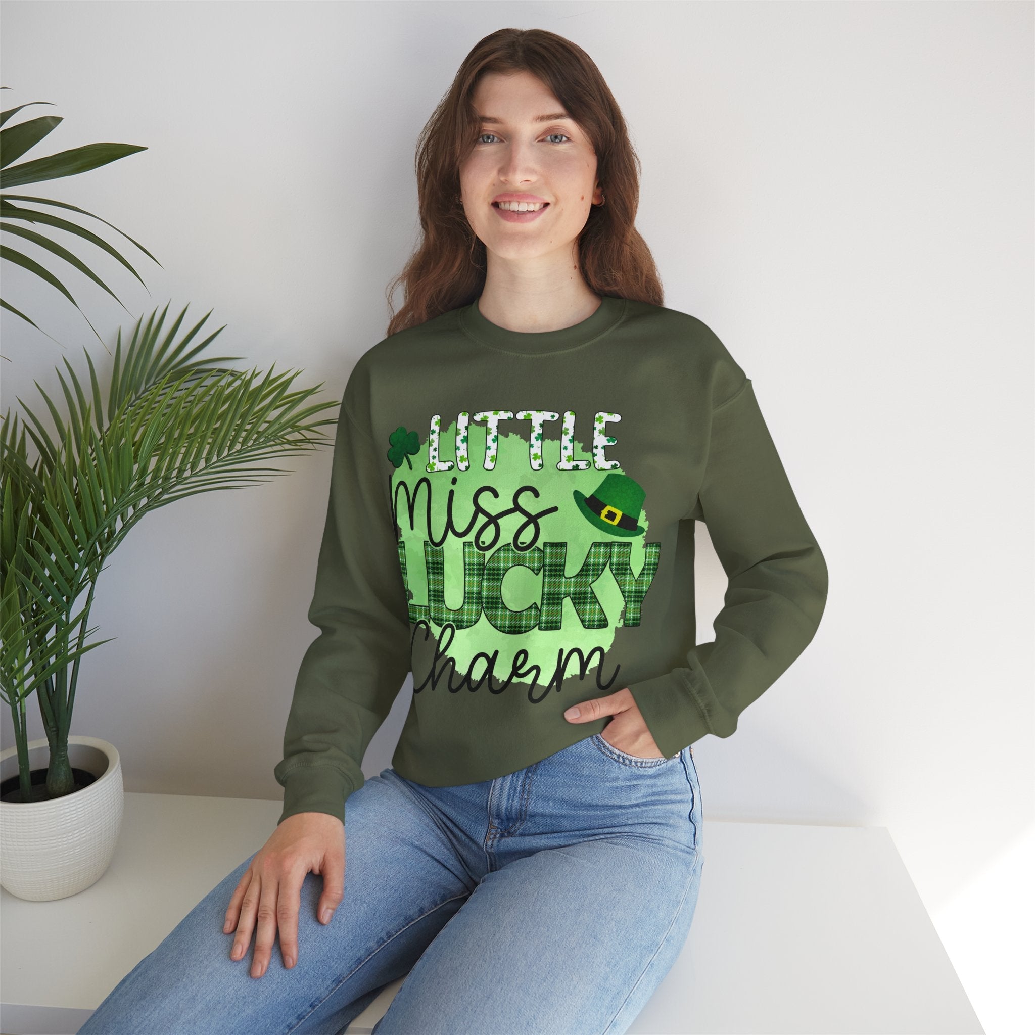 50/50 cotton-polyester Lucky Charm Unisex Sweatshirt - ZemaStyle