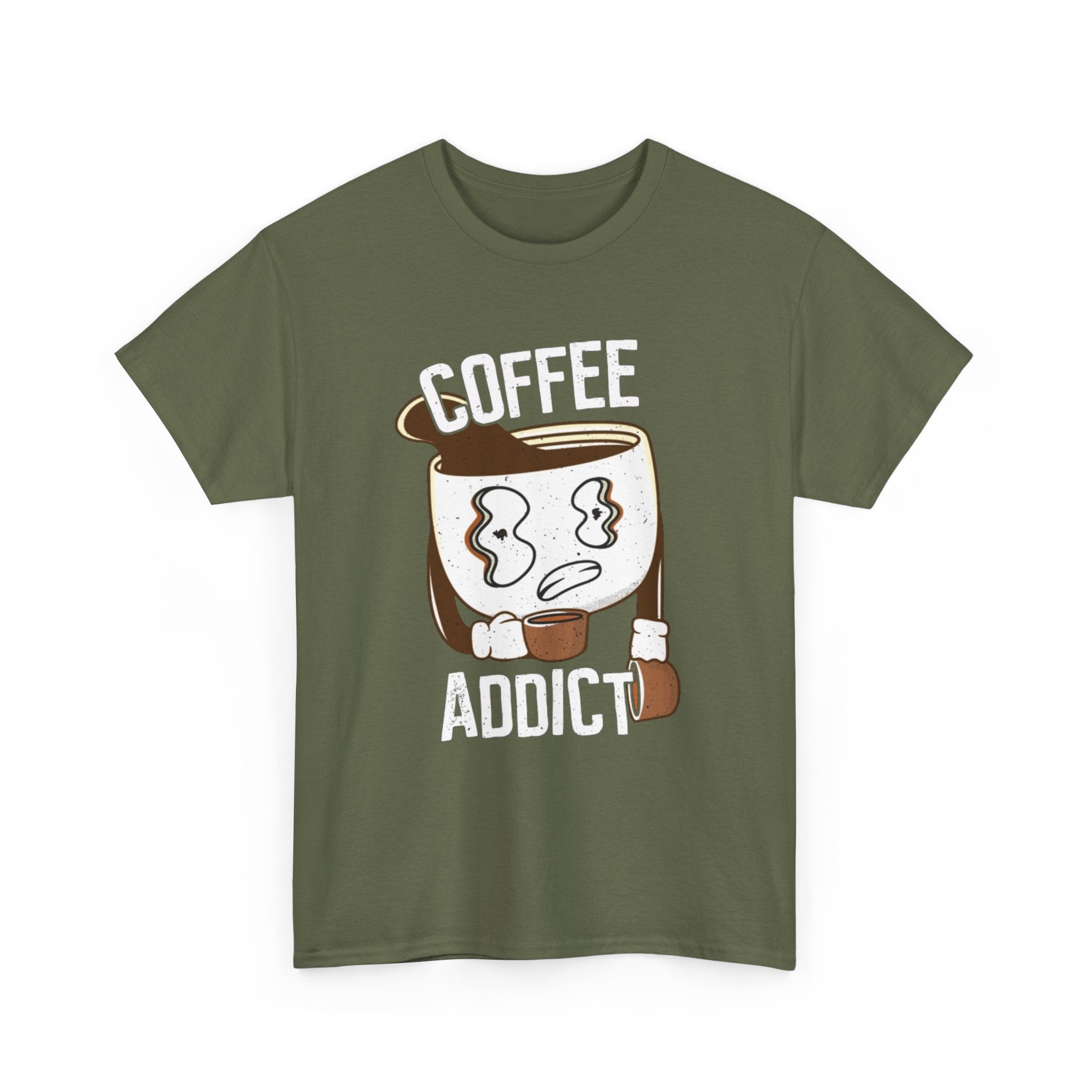 100% Cotton Coffee Addict t-shirt - ZemaStyle