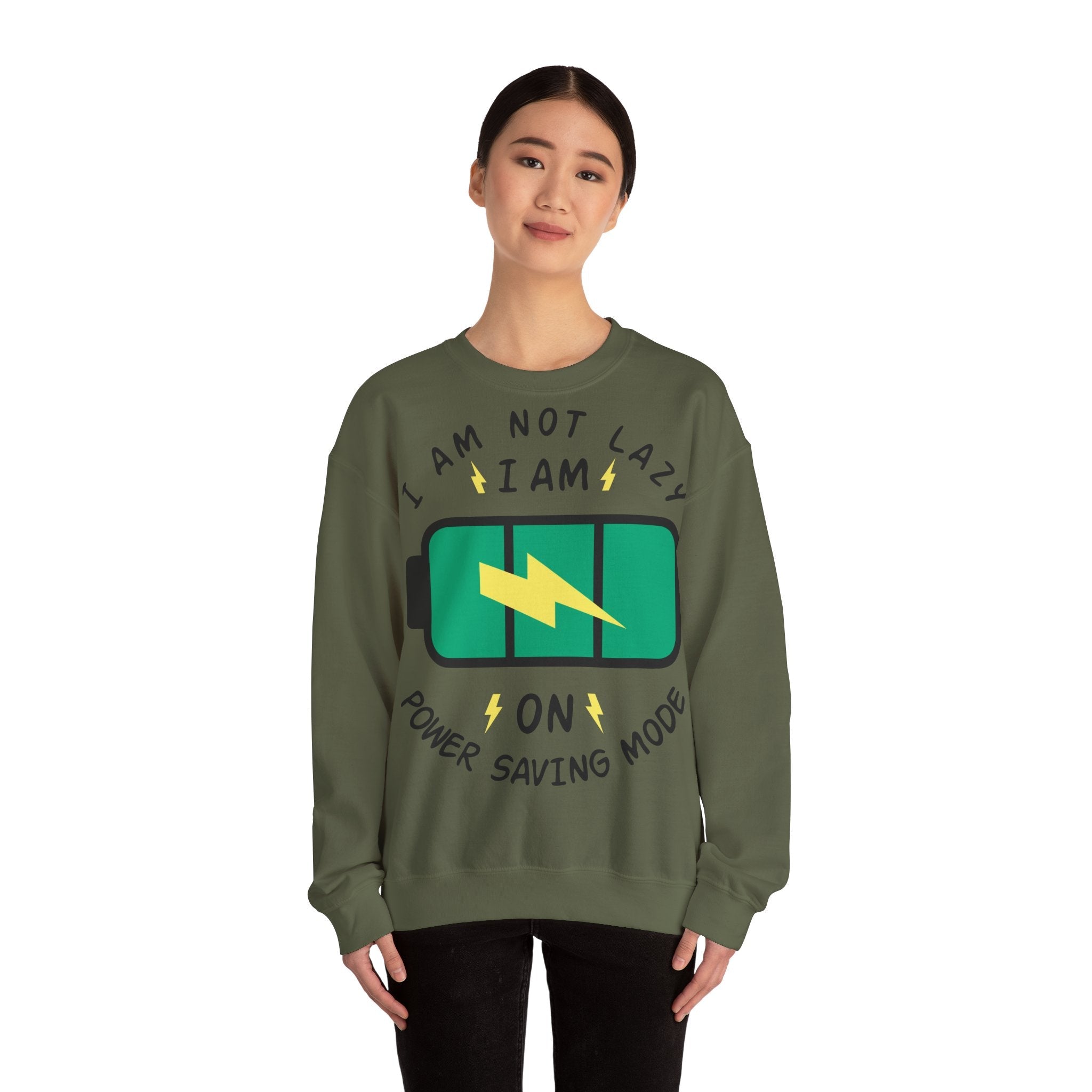 50/50 cotton-polyester Power Saving Mode Unisex Sweatshirt - ZemaStyle