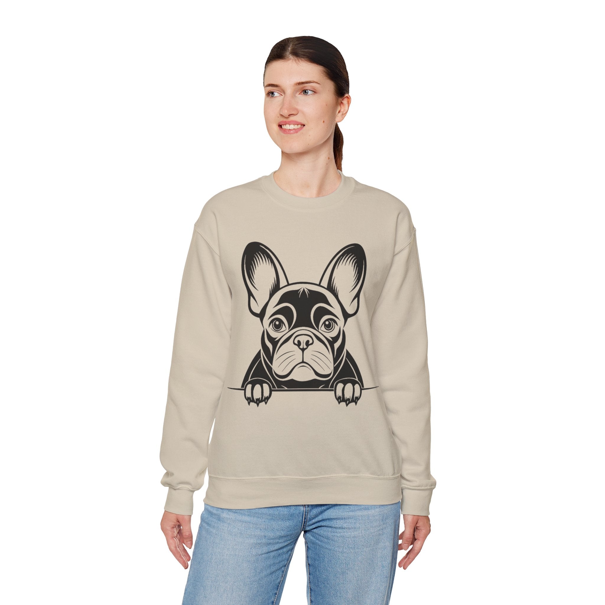 50/50 Cotton-Polyester French Bulldog Unisex Sweatshirt - ZemaStyle