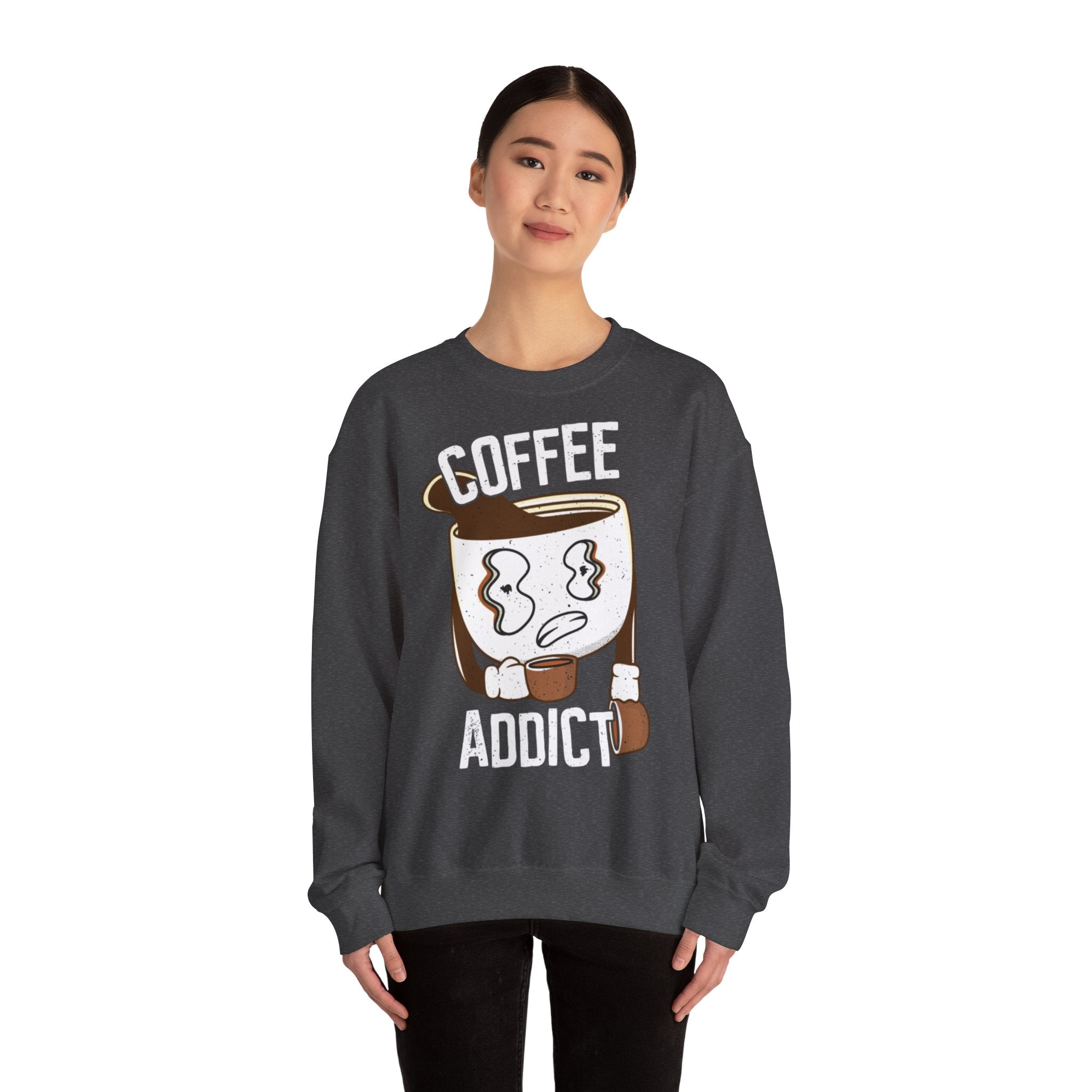 50/50 cotton-polyester Coffee Addict Unisex Sweatshirt - ZemaStyle