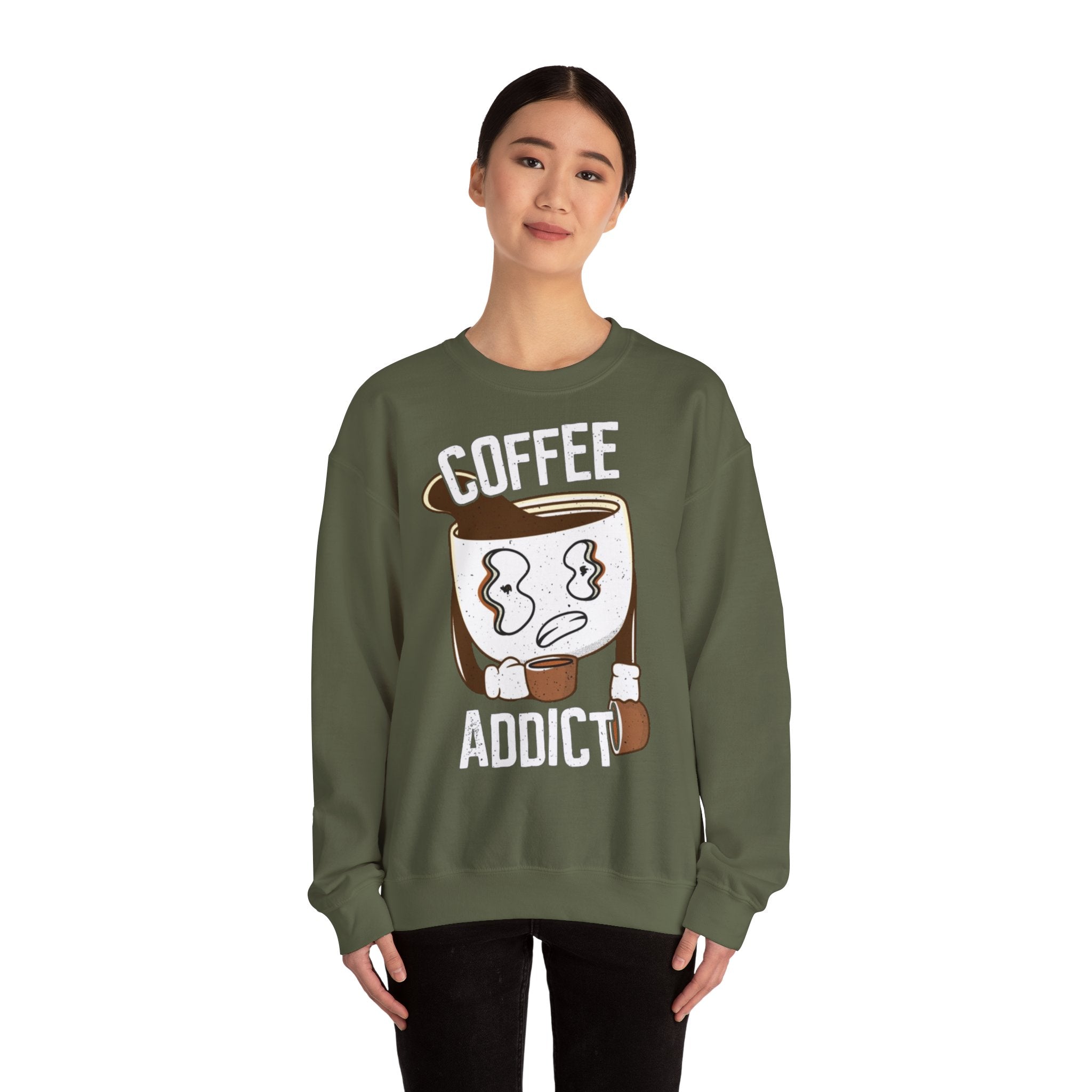 50/50 cotton-polyester Coffee Addict Unisex Sweatshirt - ZemaStyle