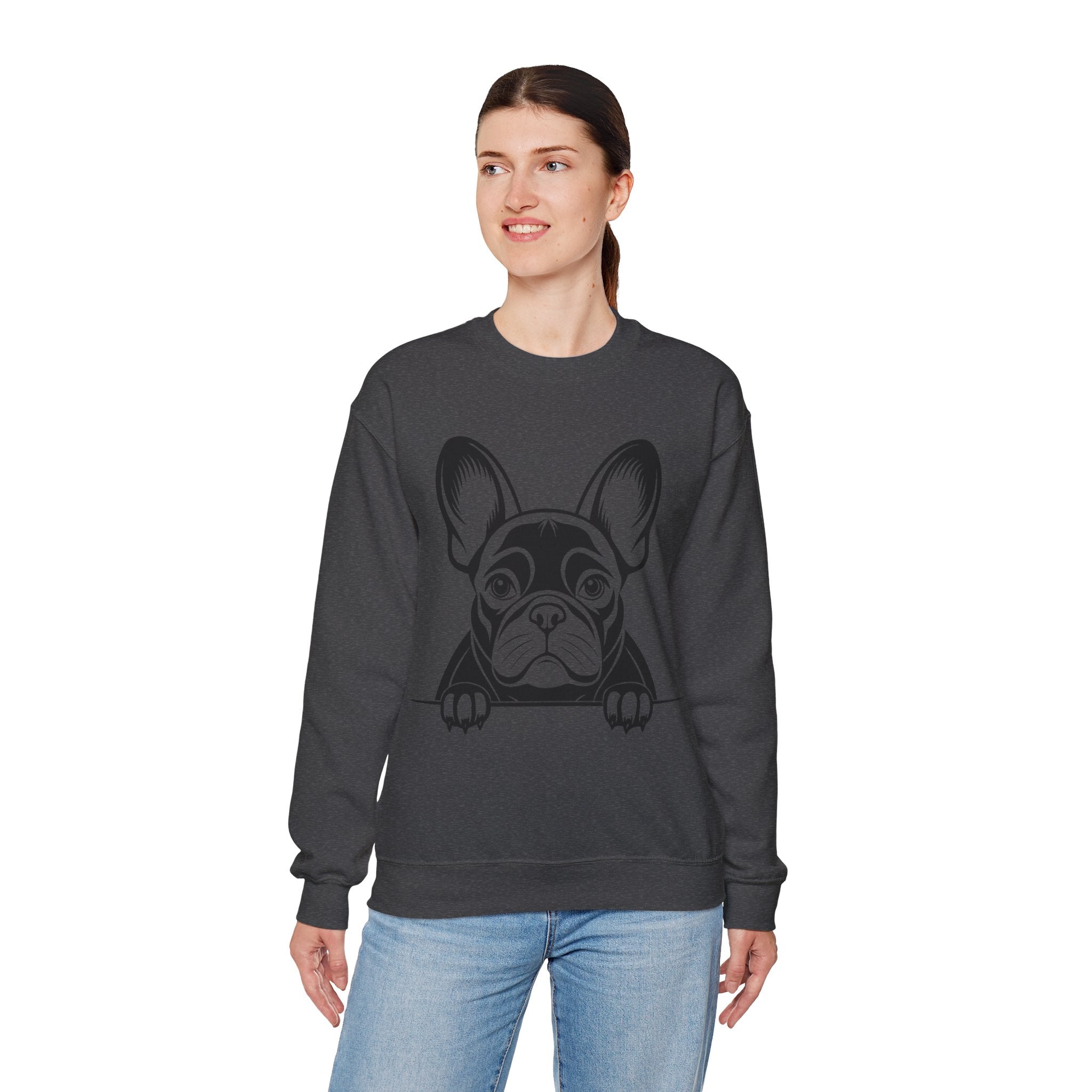 50/50 Cotton-Polyester French Bulldog Unisex Sweatshirt - ZemaStyle