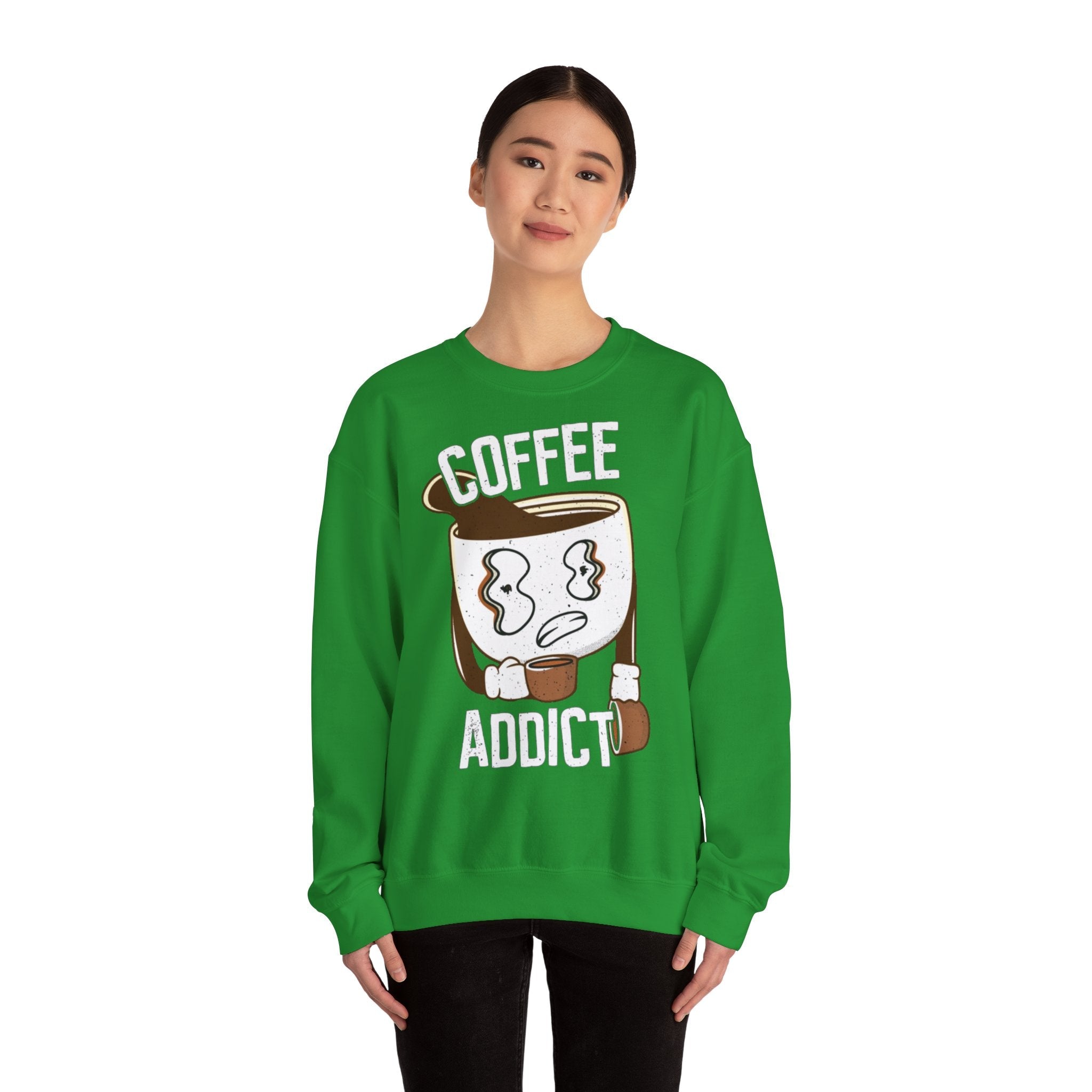 50/50 cotton-polyester Coffee Addict Unisex Sweatshirt - ZemaStyle