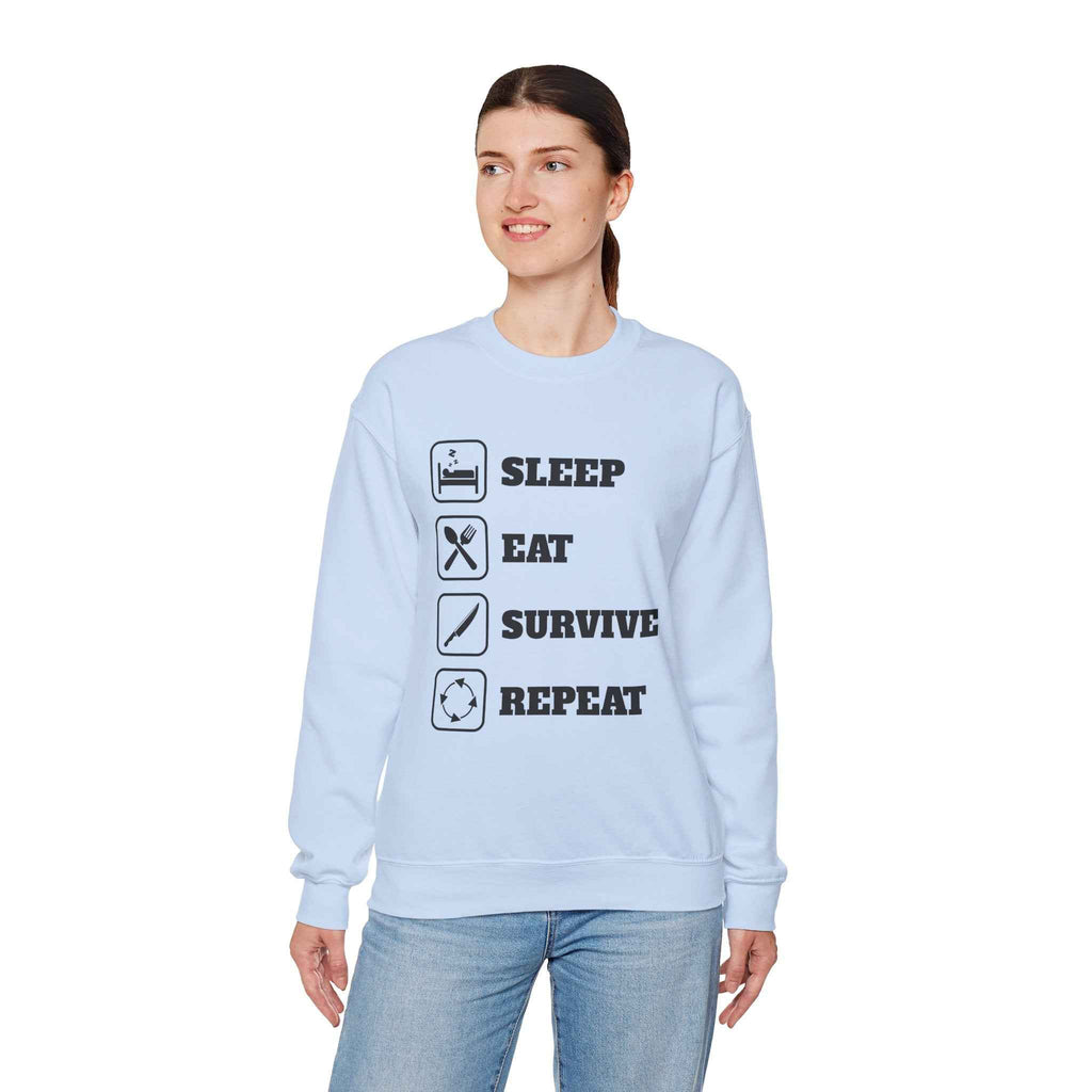 50/50 cotton-polyester SleepEatSurviveRepeat Unisex Sweatshirt