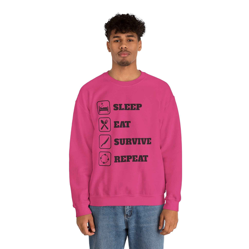 50/50 cotton-polyester SleepEatSurviveRepeat Unisex Sweatshirt