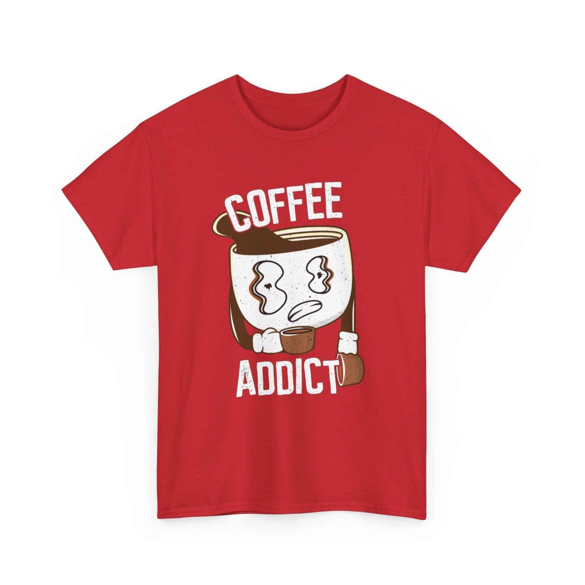 100% Cotton Coffee Addict t-shirt - ZemaStyle