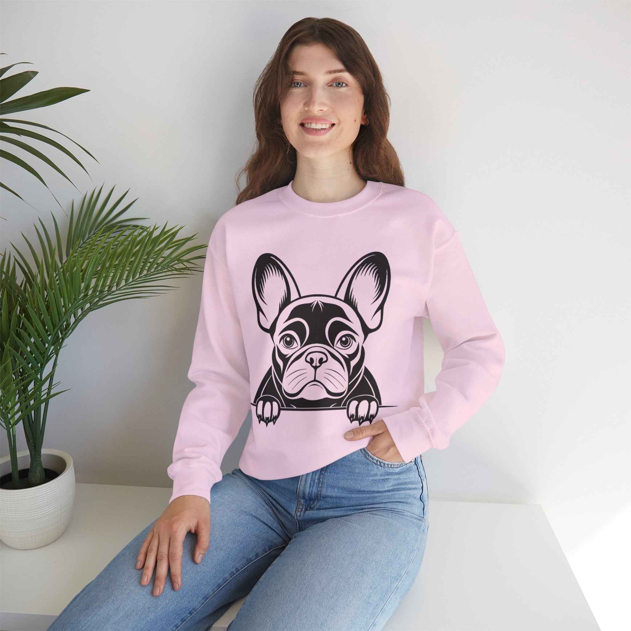 50/50 Cotton-Polyester French Bulldog Unisex Sweatshirt - ZemaStyle