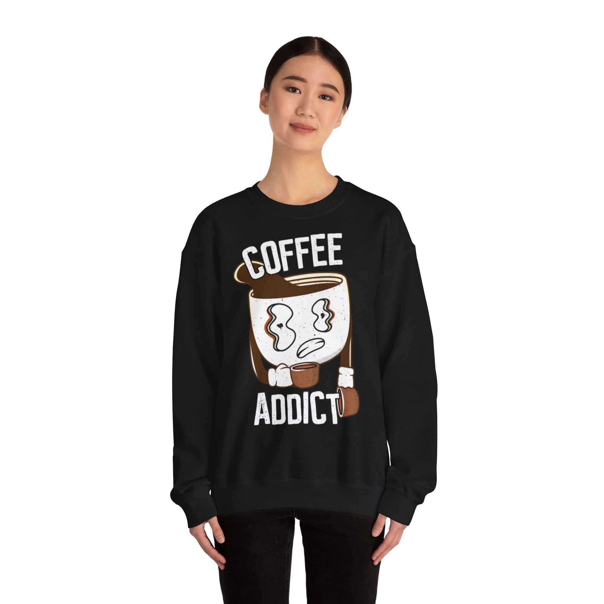 50/50 cotton-polyester Coffee Addict Unisex Sweatshirt - ZemaStyle