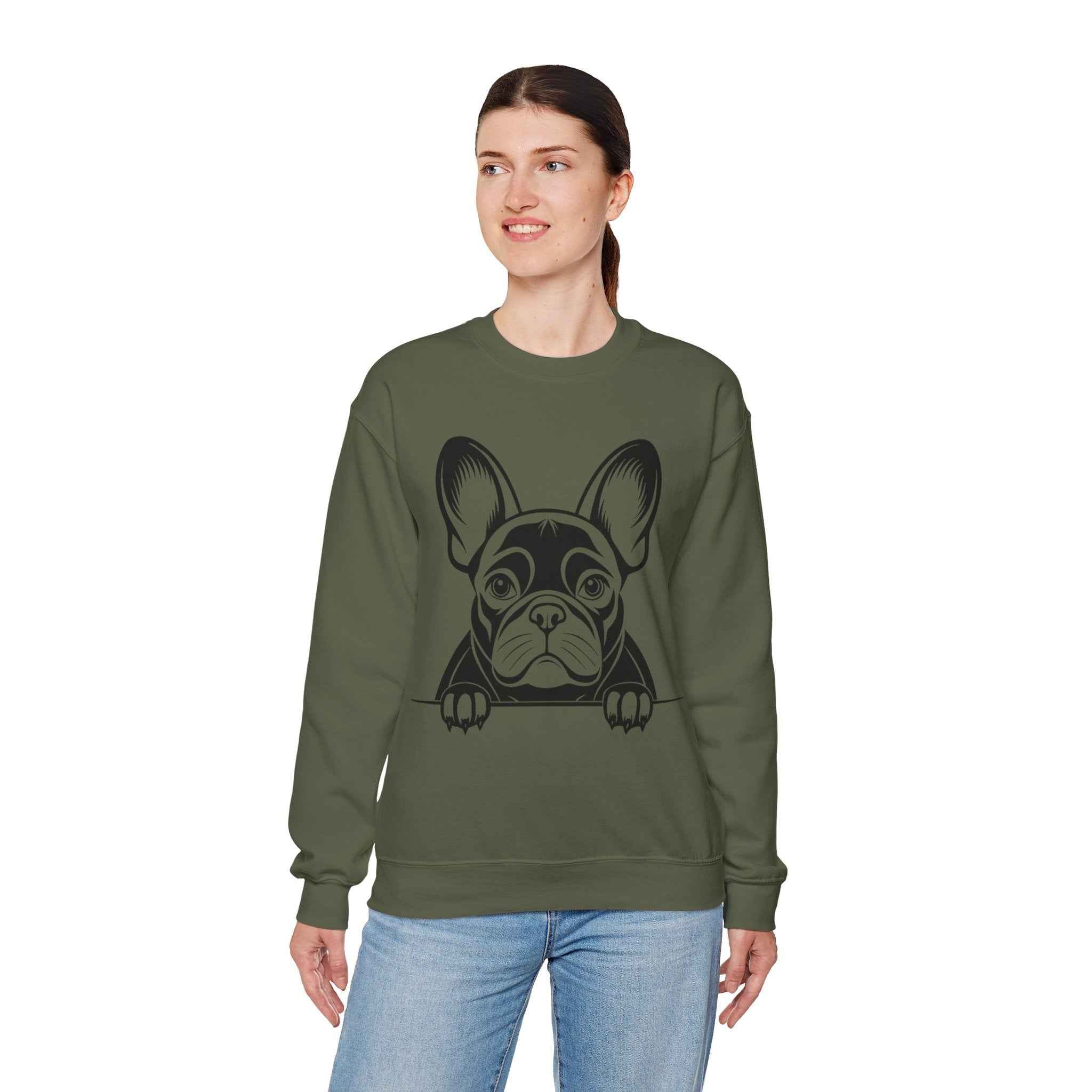50/50 Cotton-Polyester French Bulldog Unisex Sweatshirt - ZemaStyle