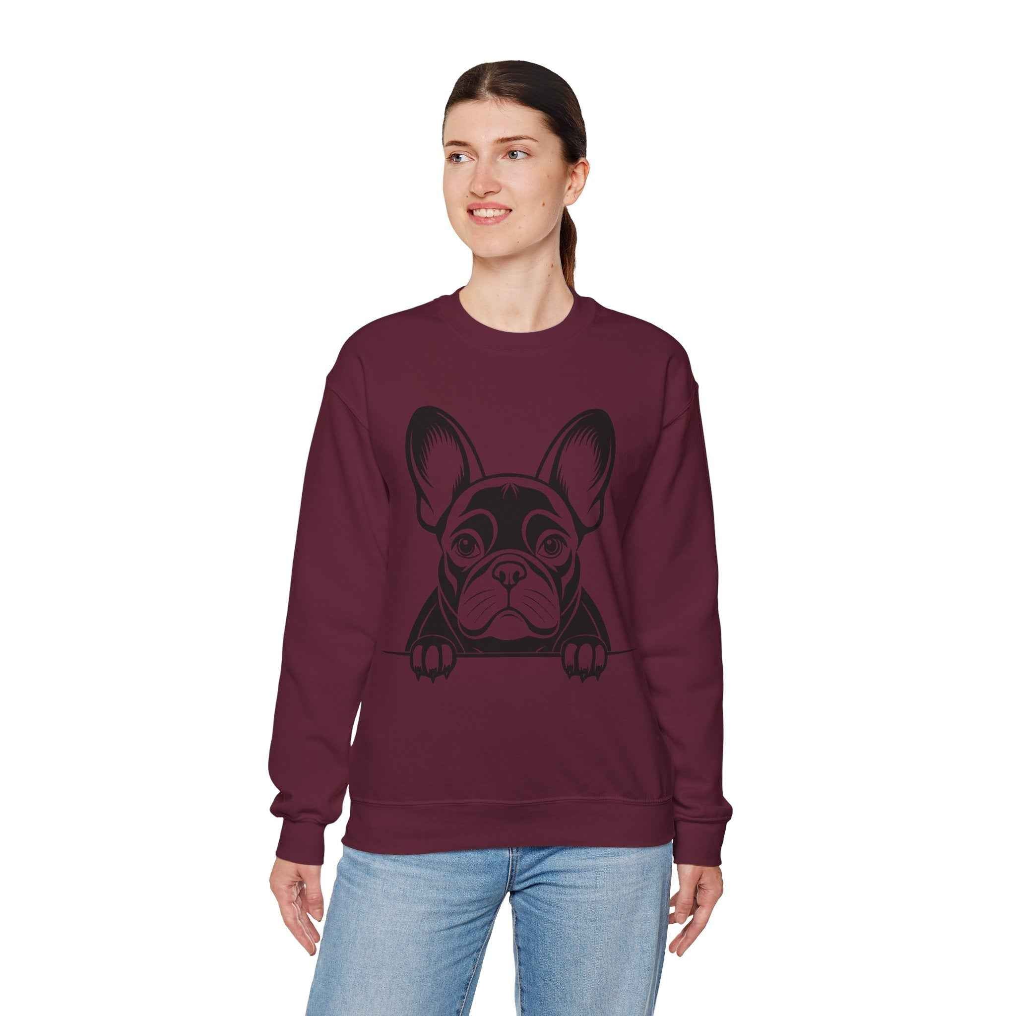 50/50 Cotton-Polyester French Bulldog Unisex Sweatshirt - ZemaStyle