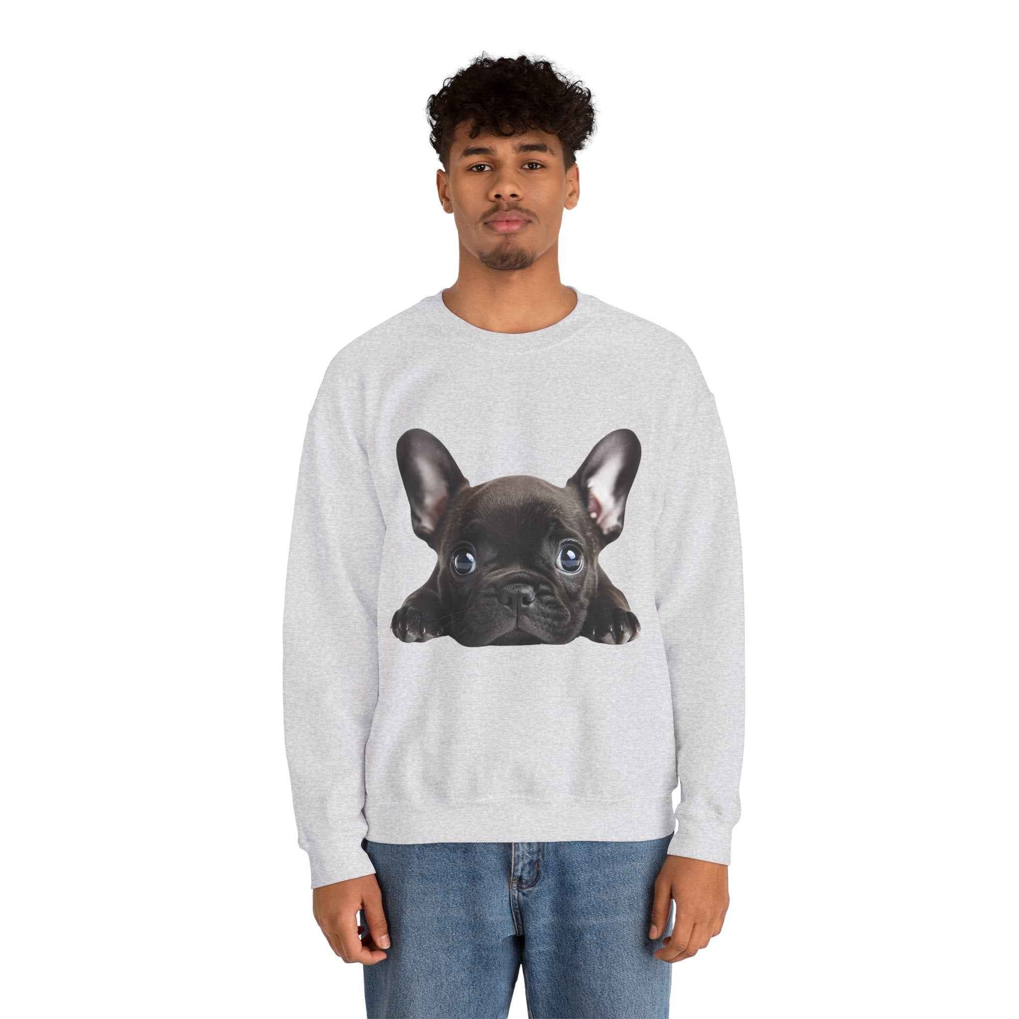 50/50 Cotton-Polyester Unisex French Bulldog Sweatshirt - ZemaStyle