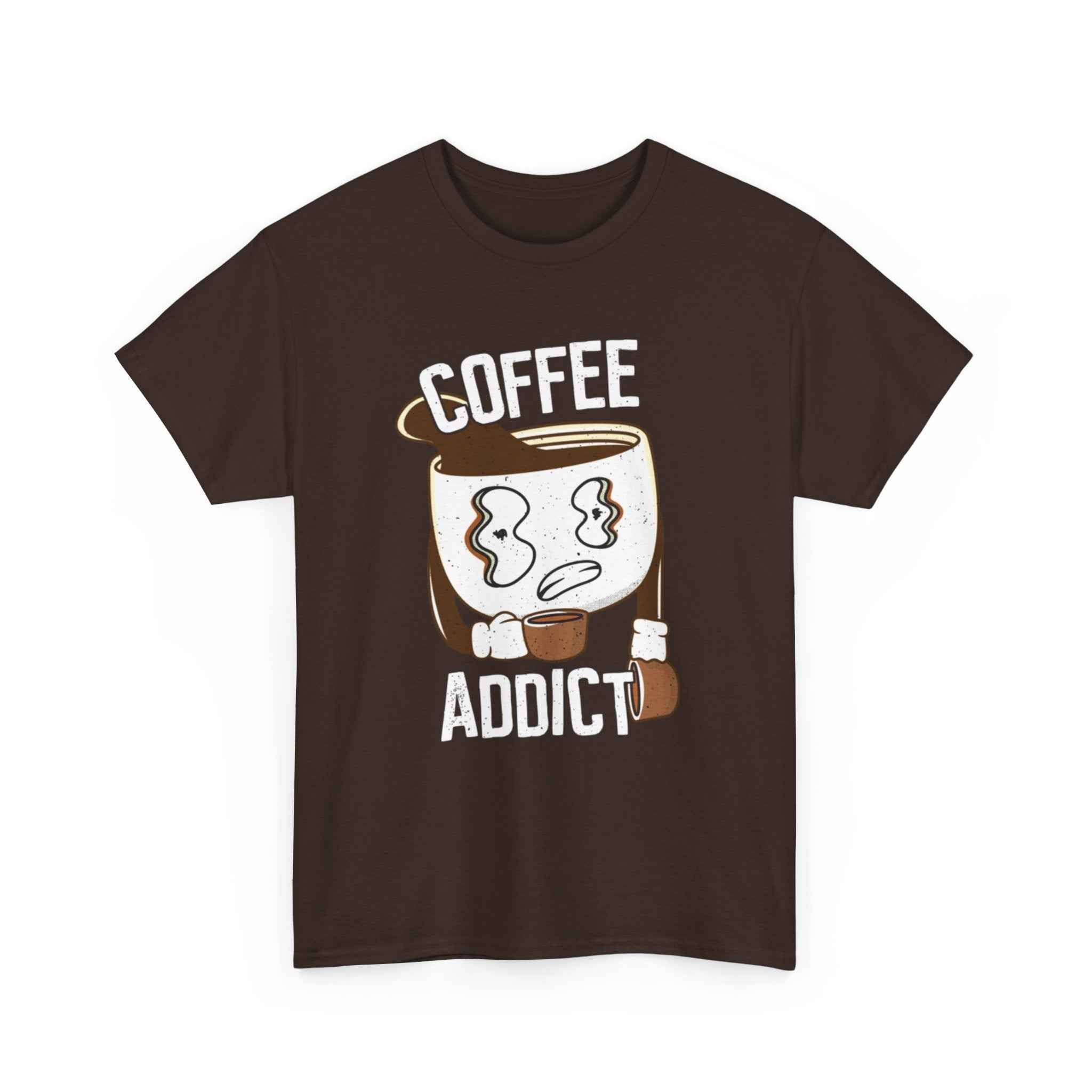 100% Cotton Coffee Addict t-shirt - ZemaStyle