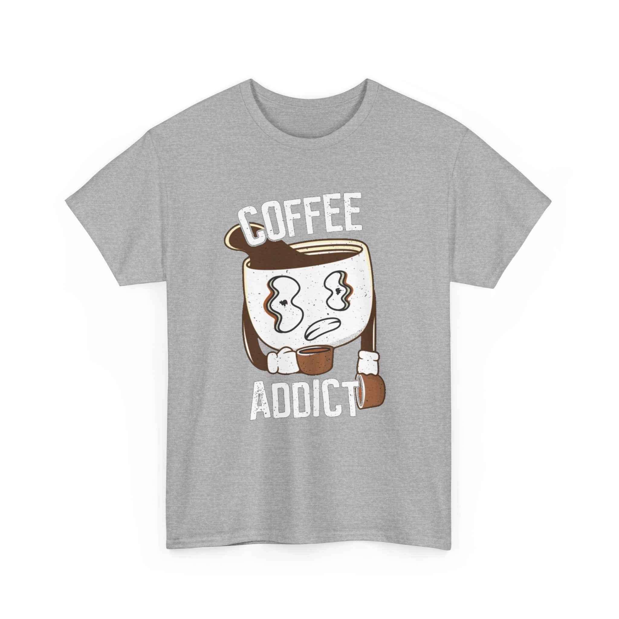 100% Cotton Coffee Addict t-shirt - ZemaStyle