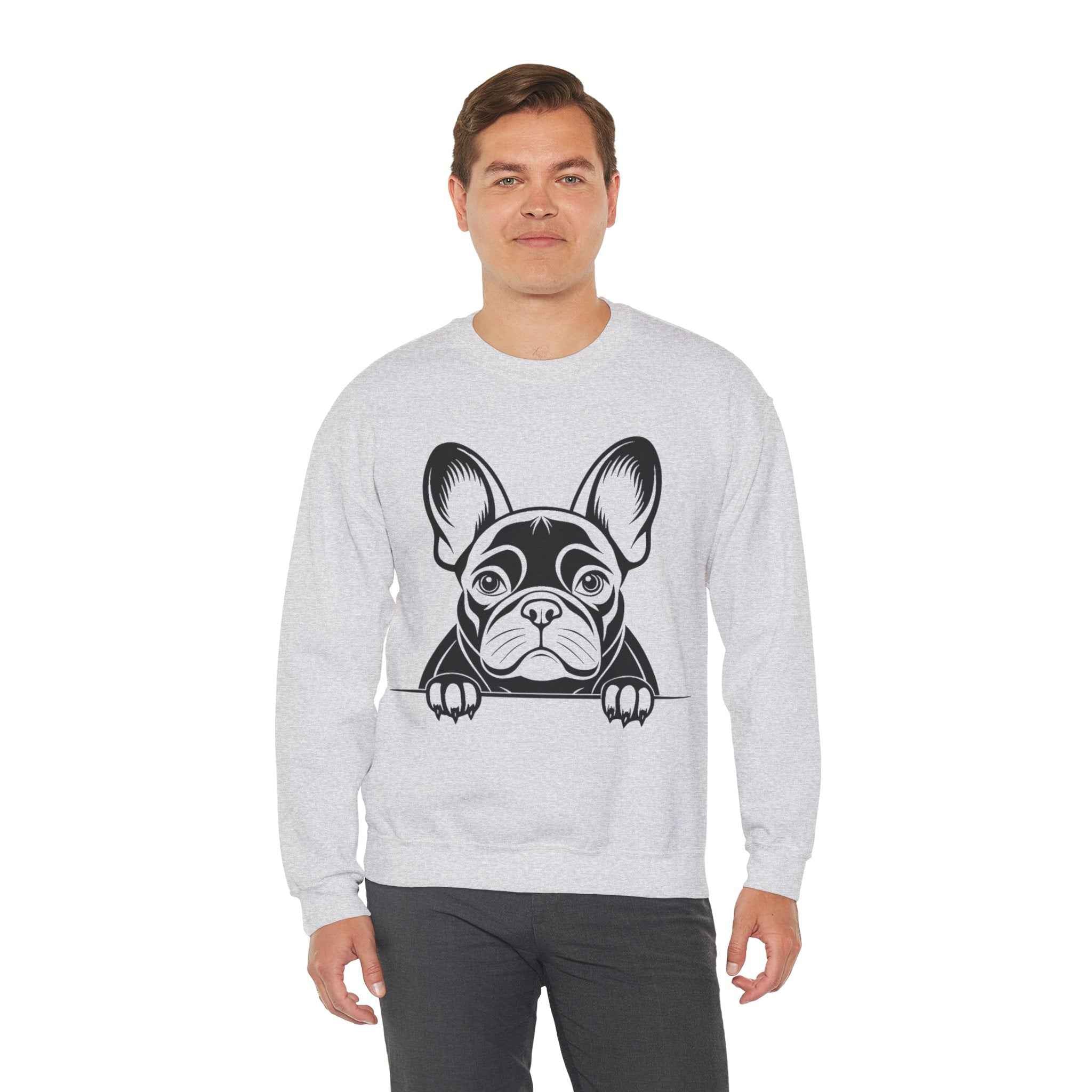 50/50 Cotton-Polyester French Bulldog Unisex Sweatshirt - ZemaStyle