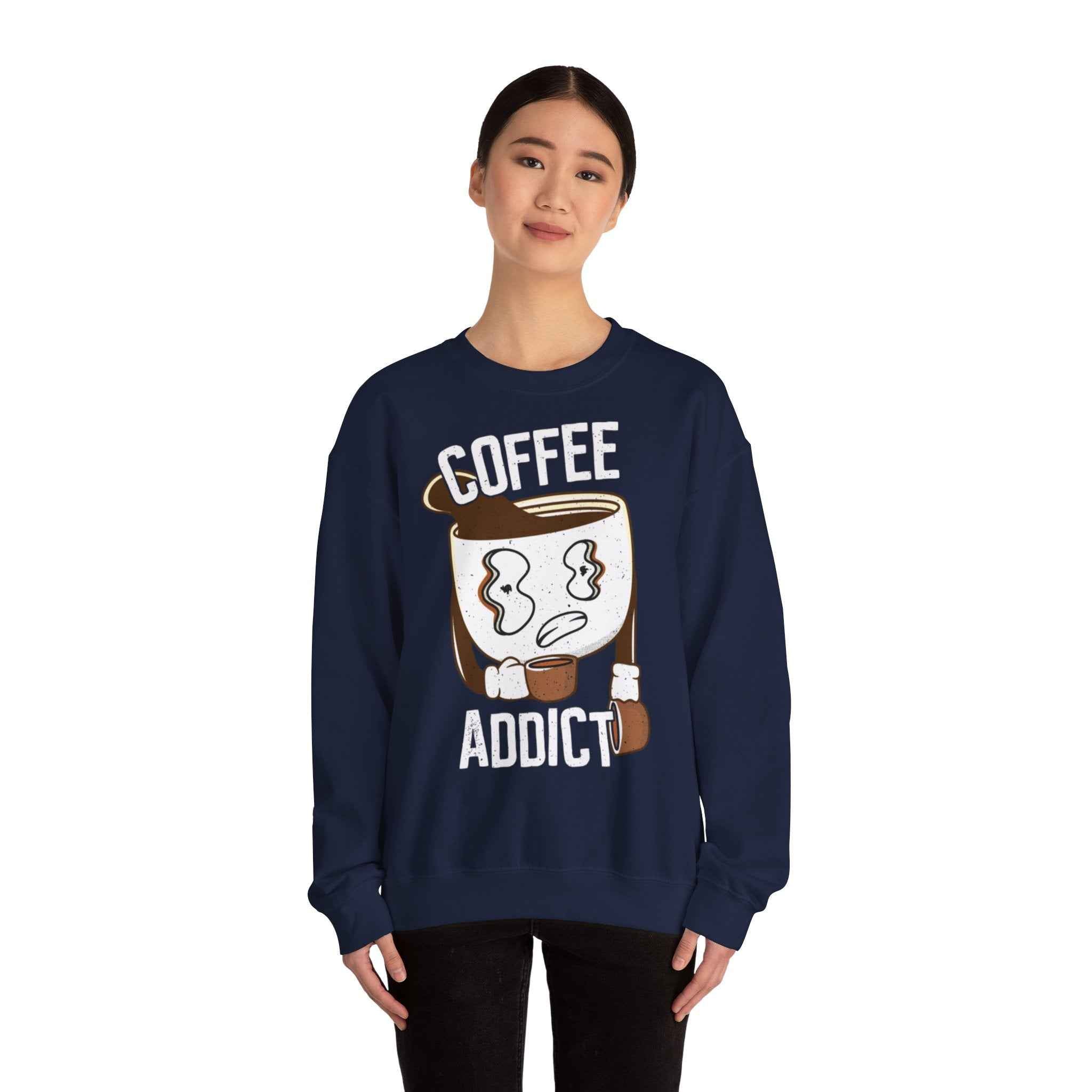 50/50 cotton-polyester Coffee Addict Unisex Sweatshirt - ZemaStyle