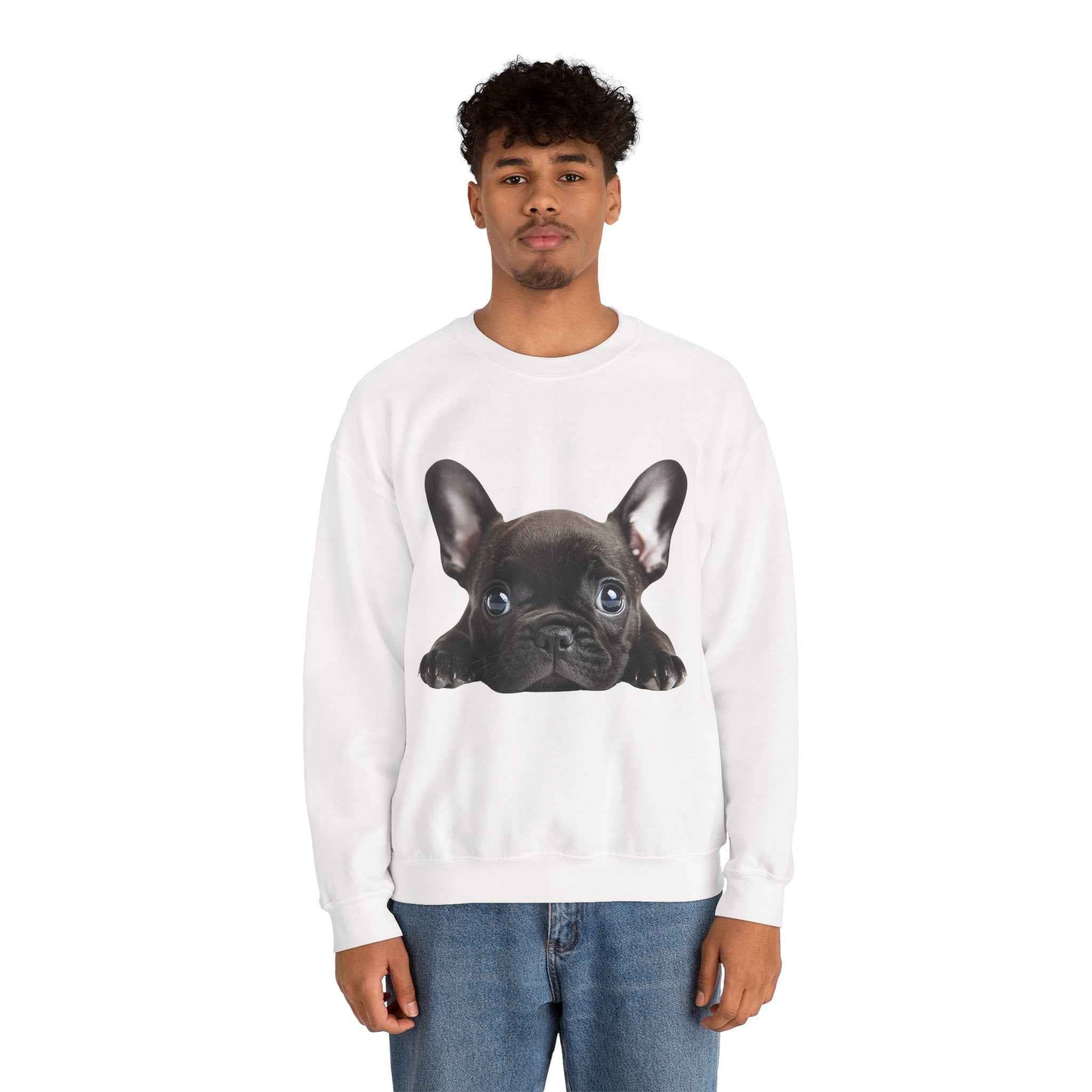 50/50 Cotton-Polyester Unisex French Bulldog Sweatshirt - ZemaStyle