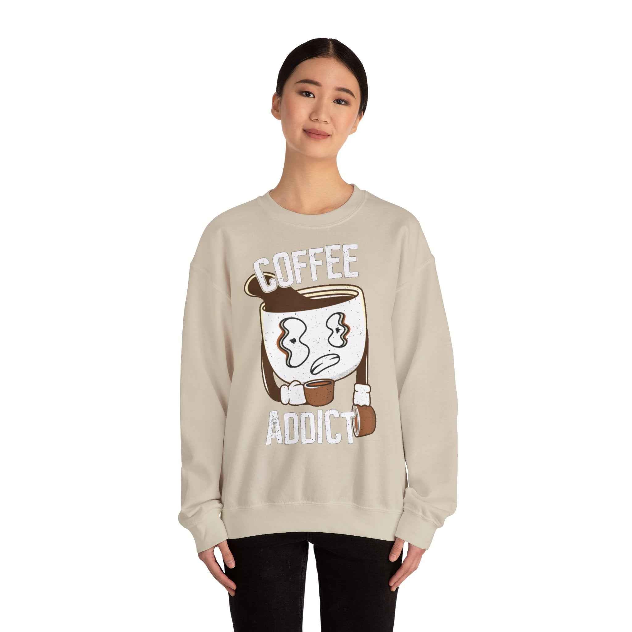50/50 cotton-polyester Coffee Addict Unisex Sweatshirt - ZemaStyle