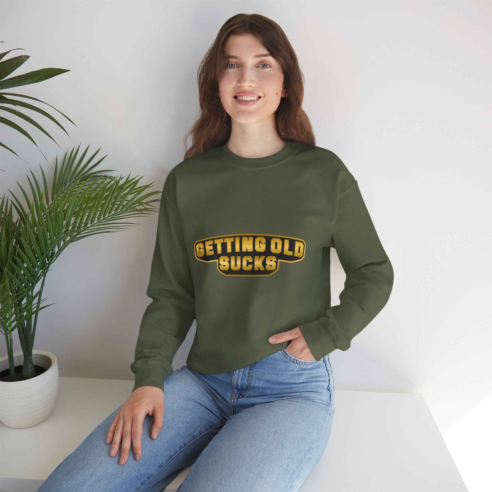 50/50 cotton-polyester Getting Old Sucks Unisex Sweatshirt