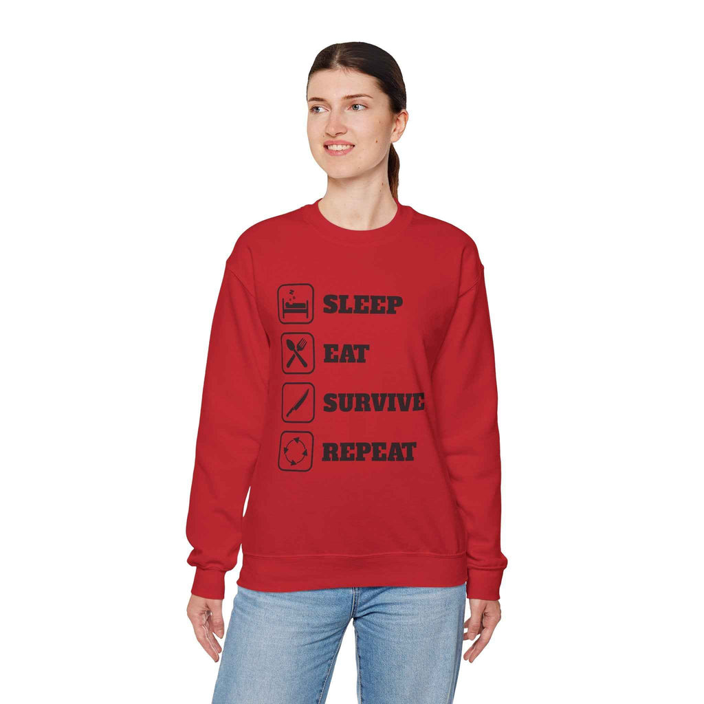 50/50 cotton-polyester SleepEatSurviveRepeat Unisex Sweatshirt