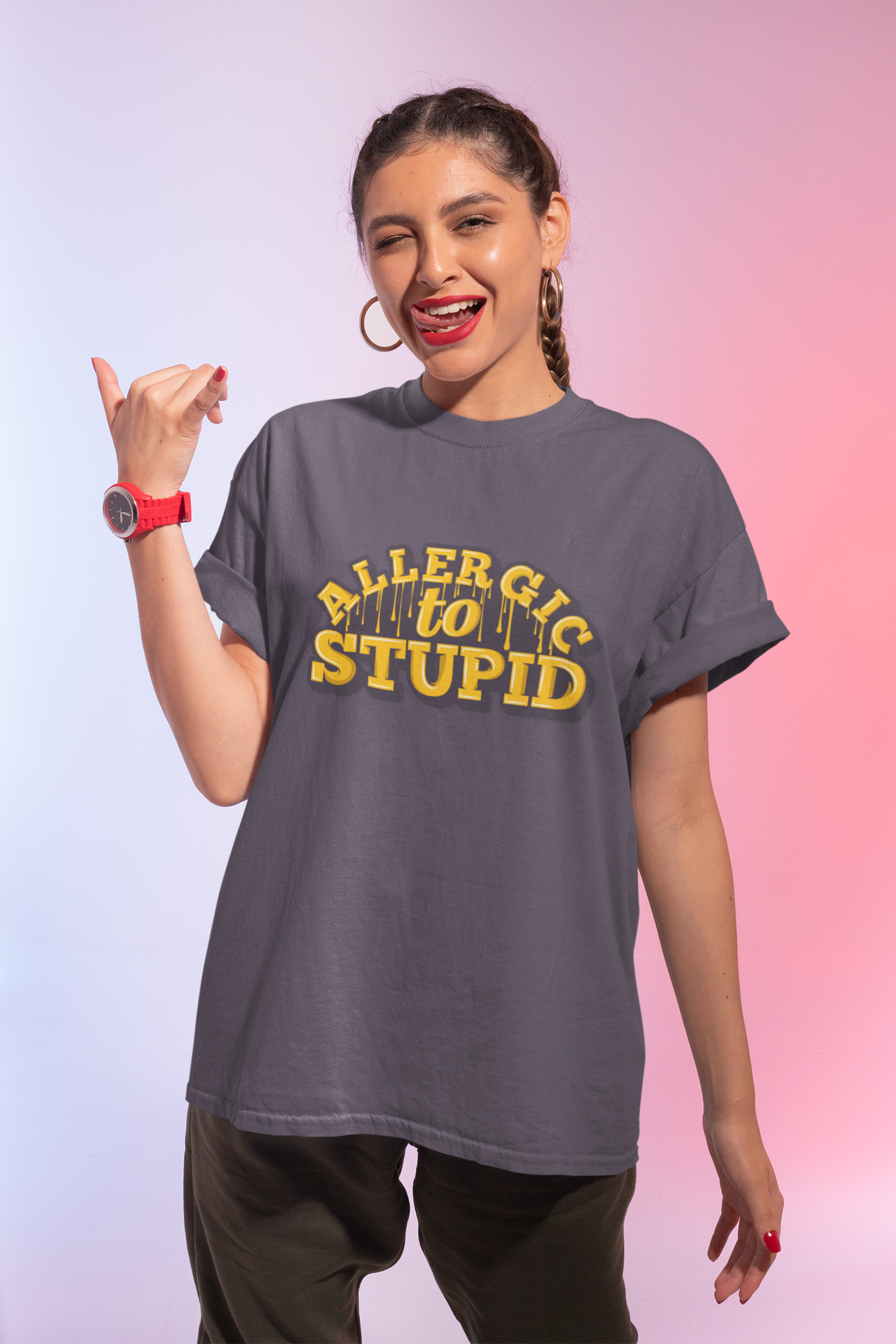 100% cotton Allergic To Stupid Unisex t-shirt