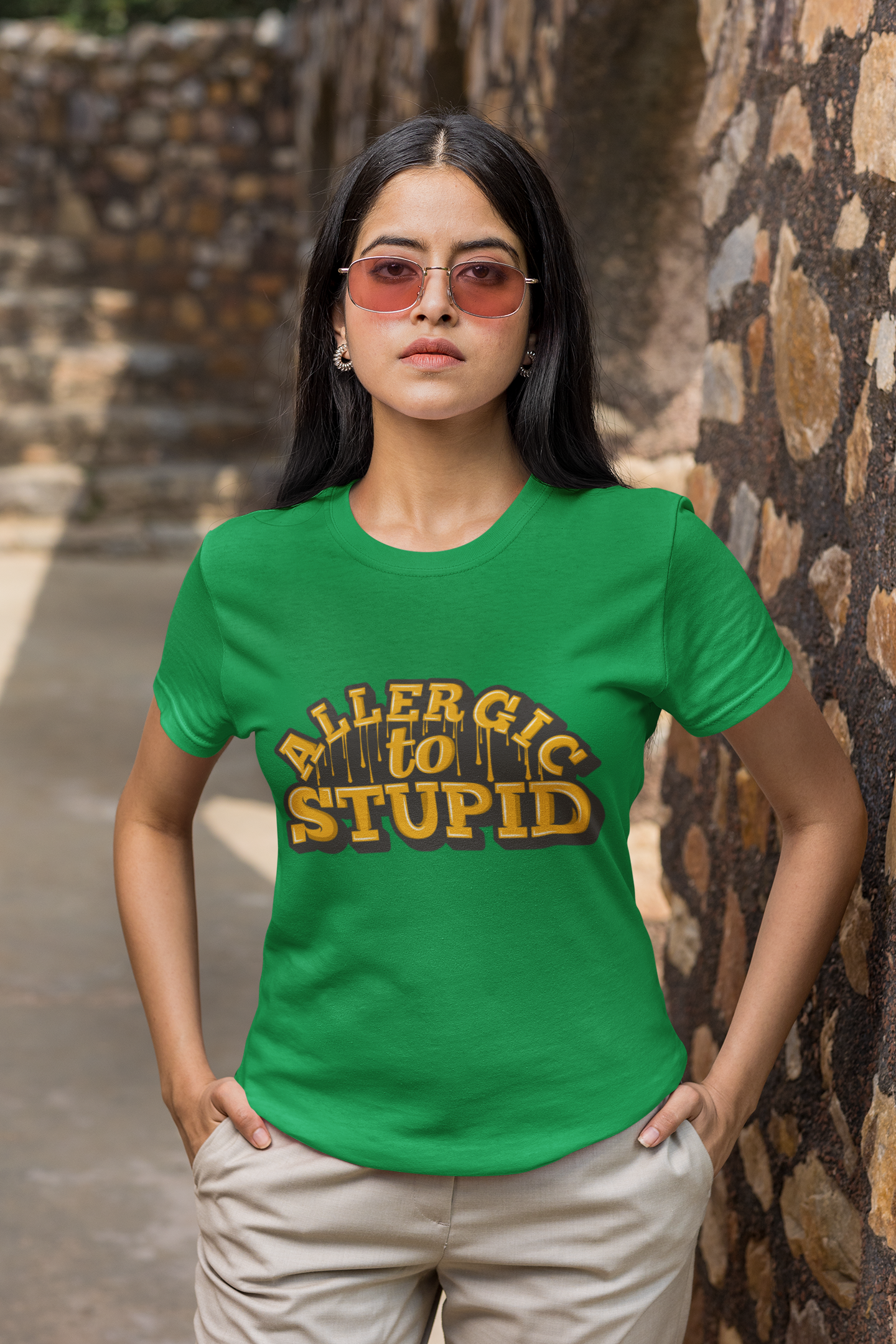 100% cotton Allergic To Stupid Unisex t-shirt