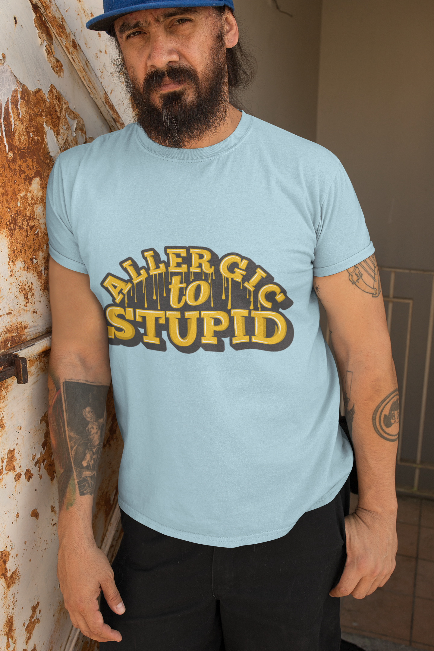 100% cotton Allergic To Stupid Unisex t-shirt