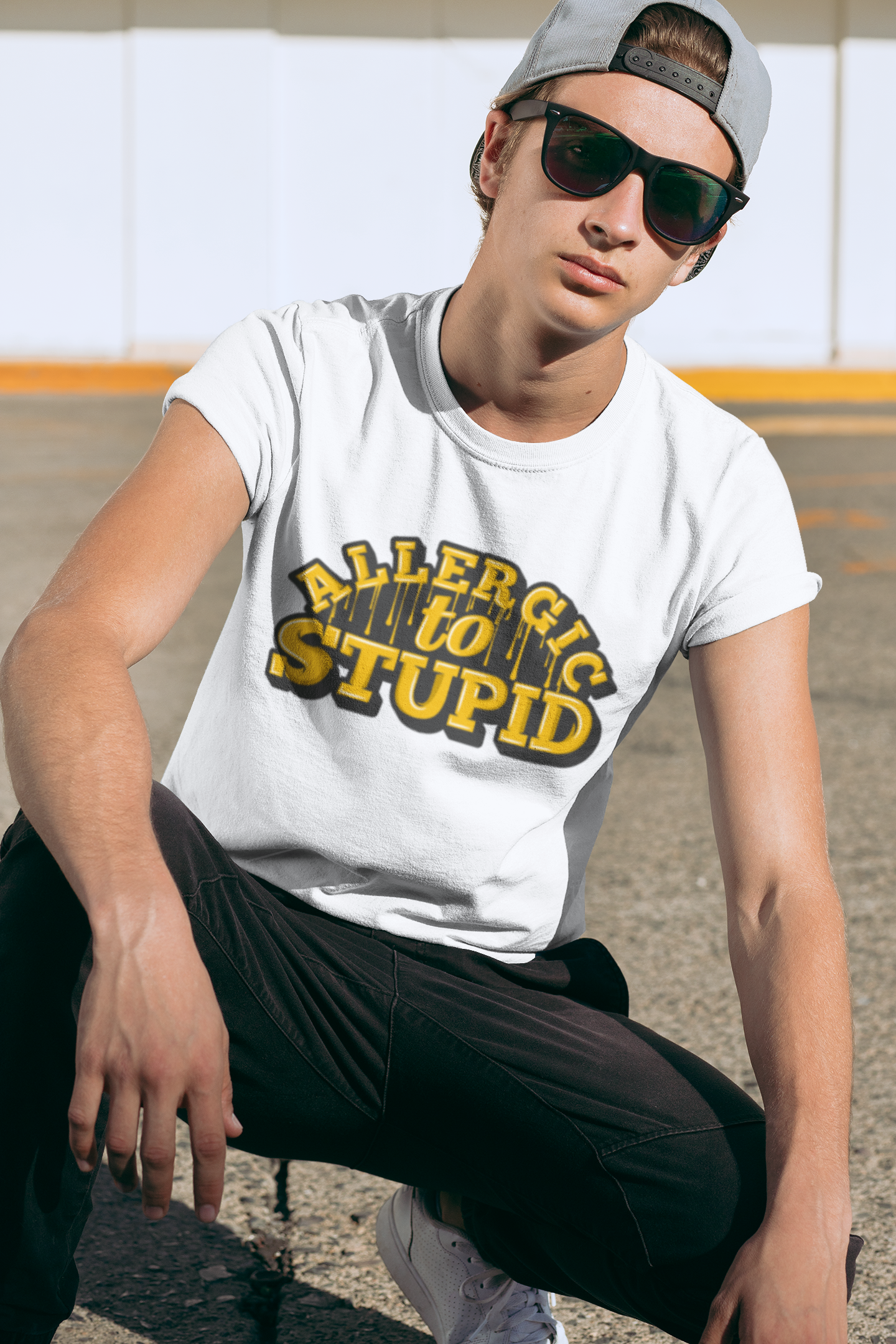 100% cotton Allergic To Stupid Unisex t-shirt