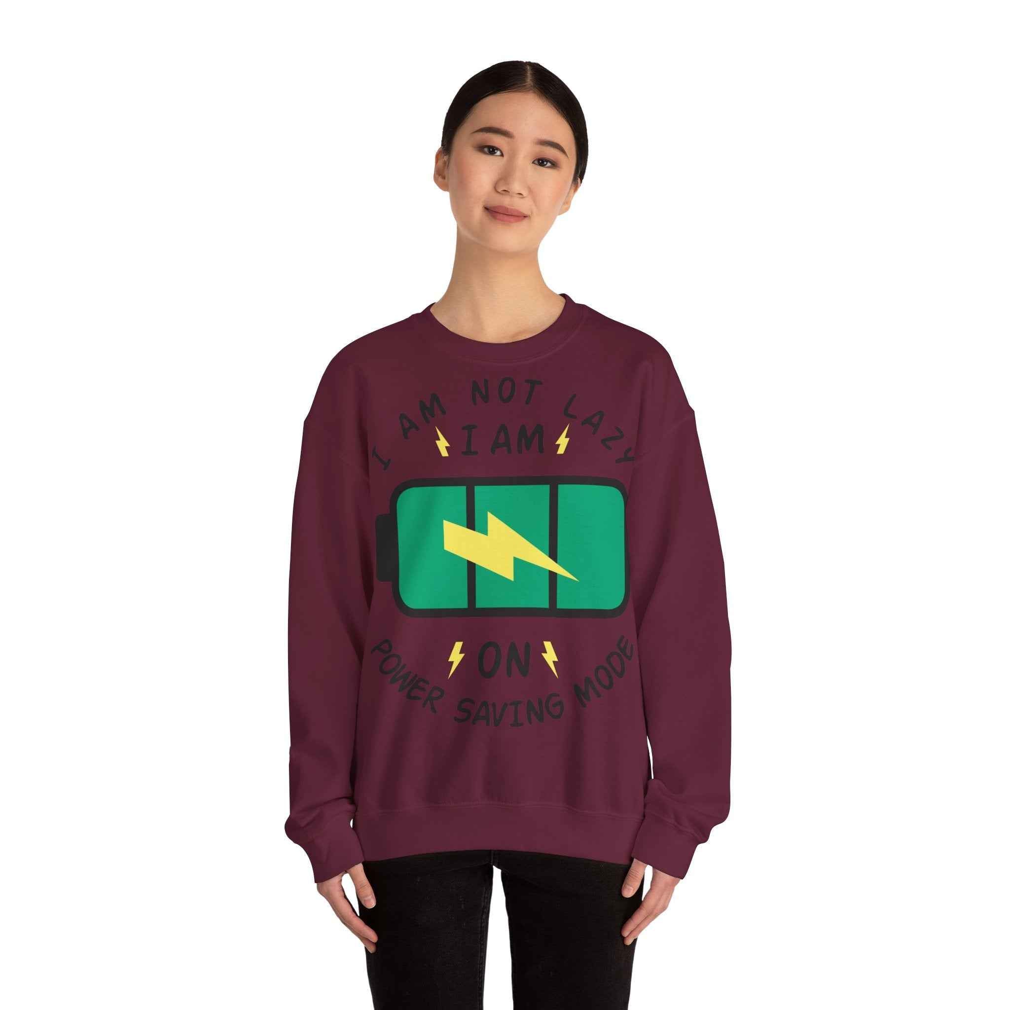 50/50 cotton-polyester Power Saving Mode Unisex Sweatshirt - ZemaStyle