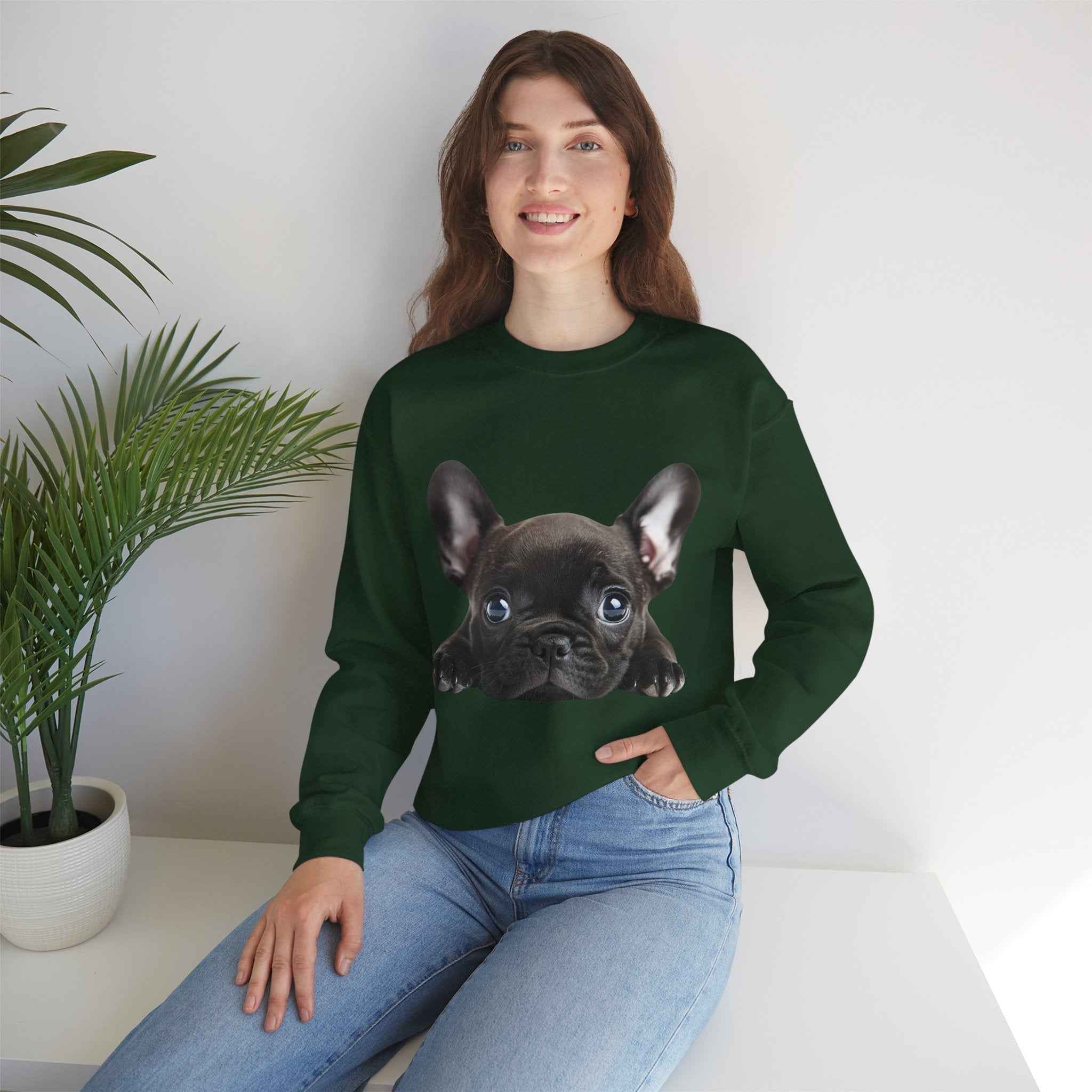 50/50 Cotton-Polyester Unisex French Bulldog Sweatshirt - ZemaStyle