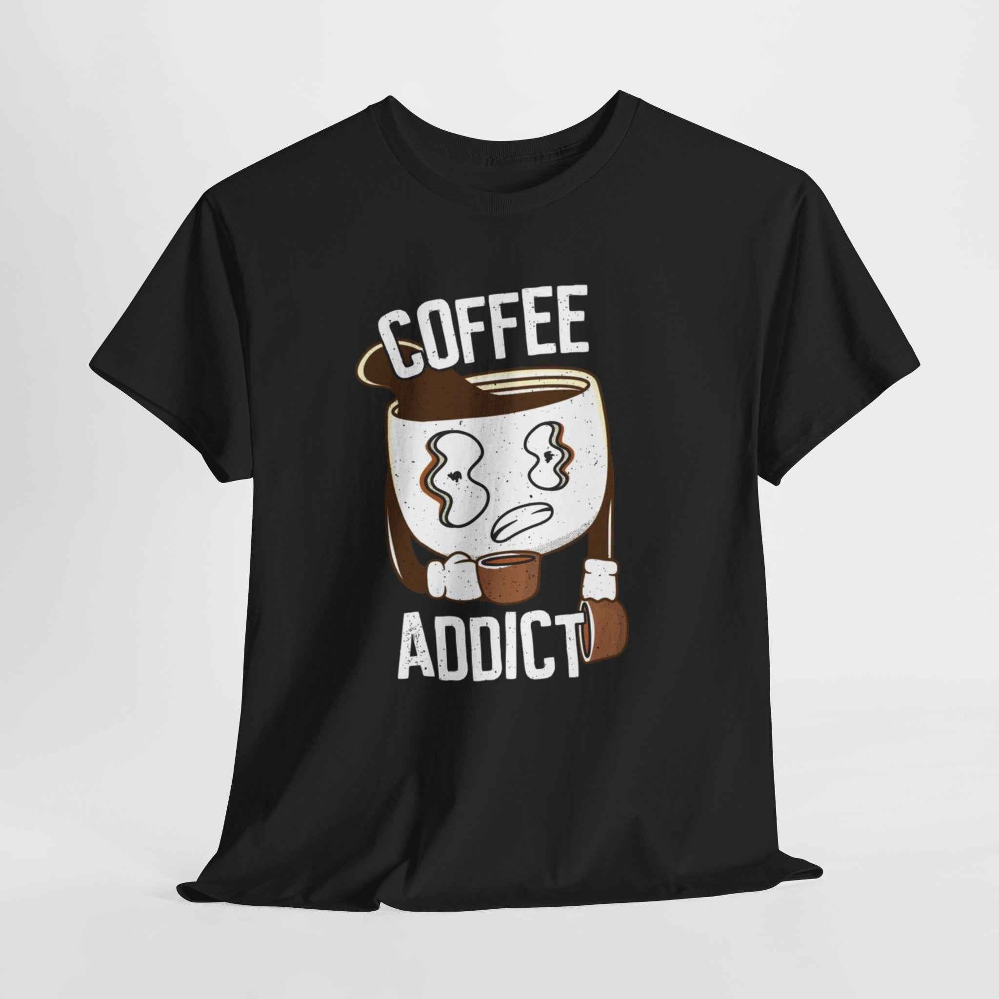 100% Cotton Coffee Addict t-shirt - ZemaStyle