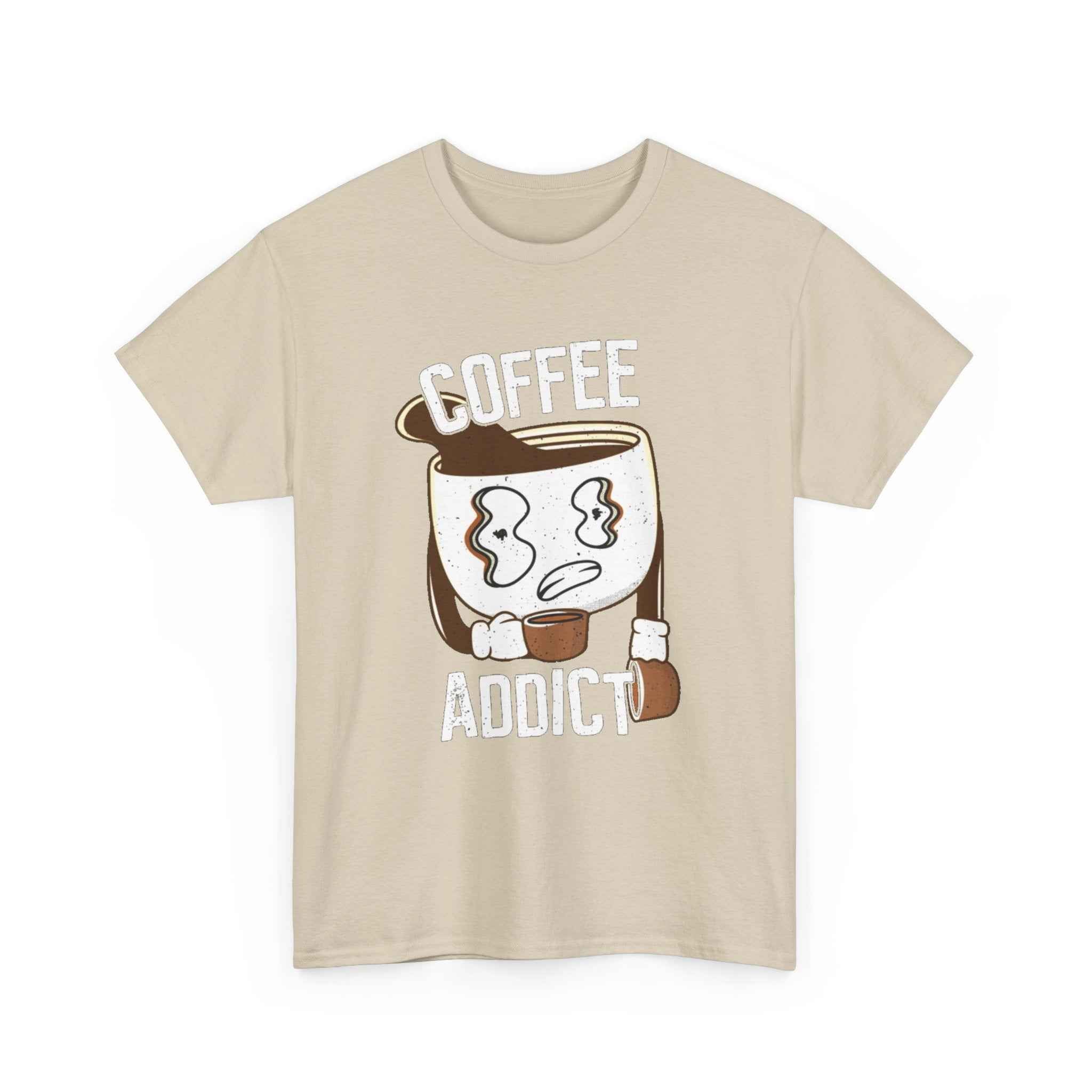 100% Cotton Coffee Addict t-shirt - ZemaStyle