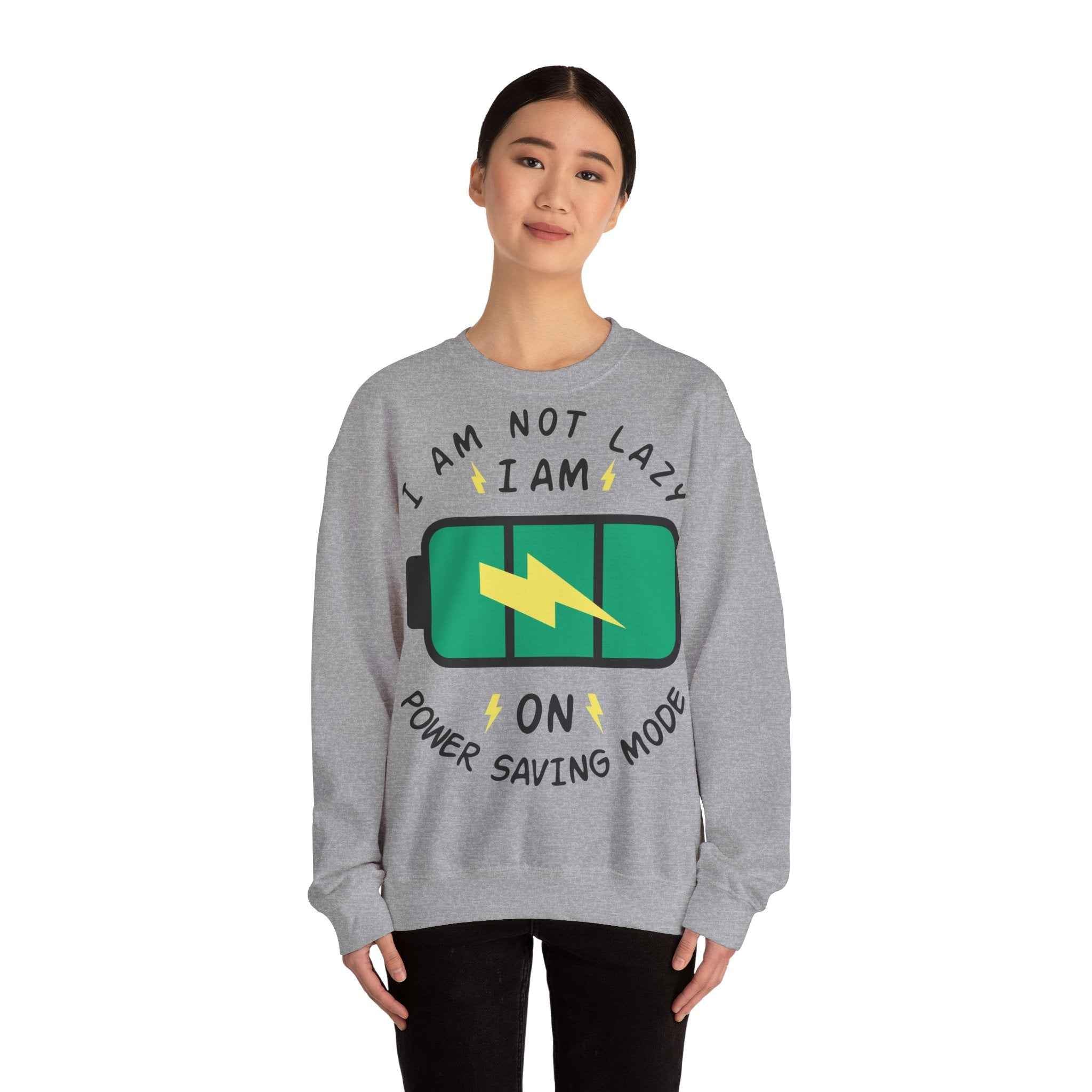50/50 cotton-polyester Power Saving Mode Unisex Sweatshirt - ZemaStyle