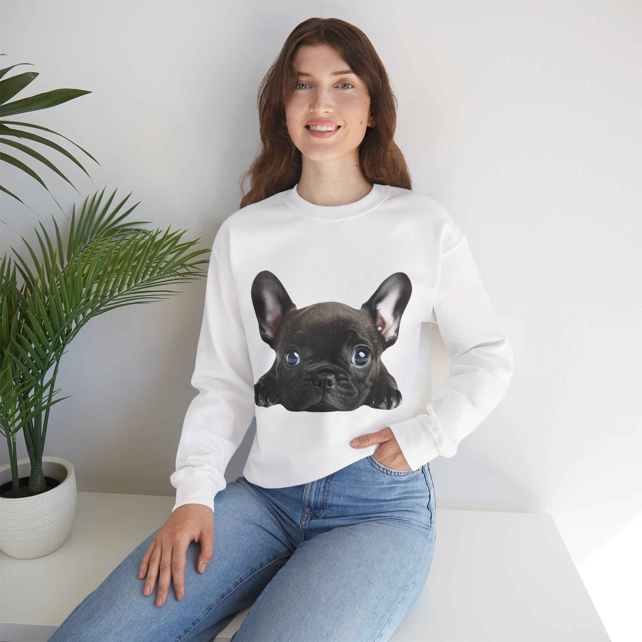 50/50 Cotton-Polyester Unisex French Bulldog Sweatshirt - ZemaStyle