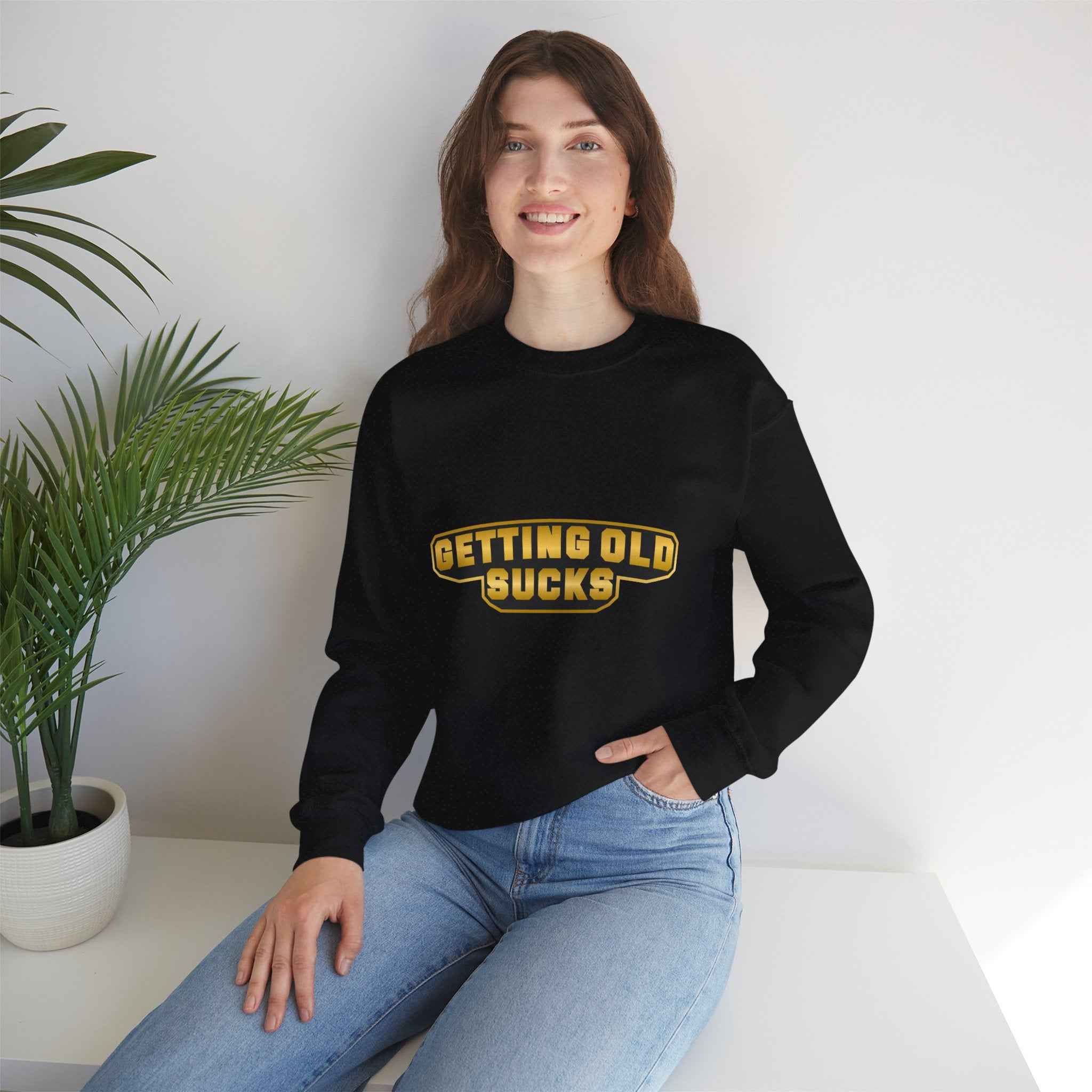 50/50 cotton-polyester Getting Old Sucks Unisex Sweatshirt
