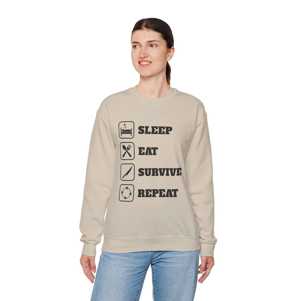 50/50 cotton-polyester SleepEatSurviveRepeat Unisex Sweatshirt
