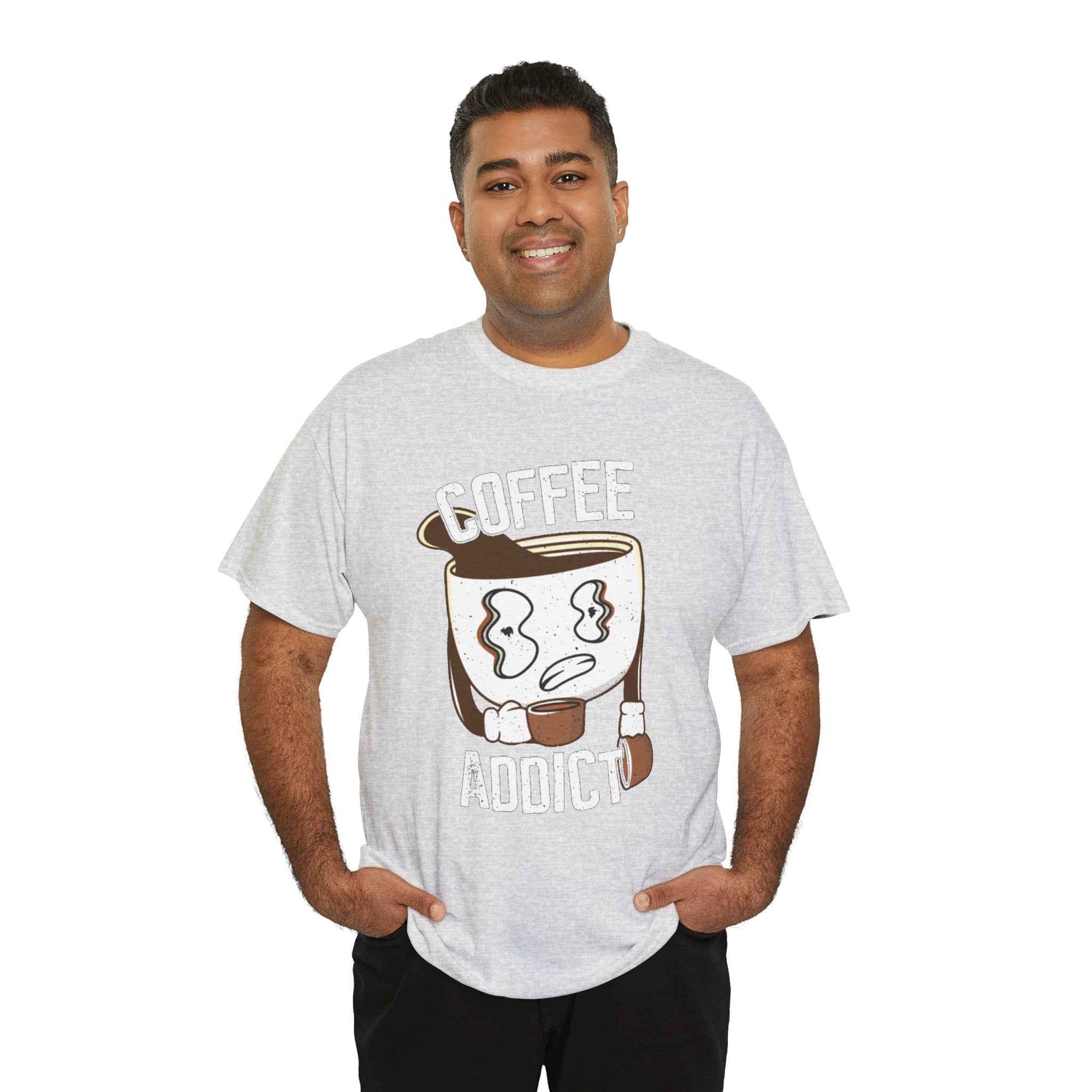 100% Cotton Coffee Addict t-shirt - ZemaStyle
