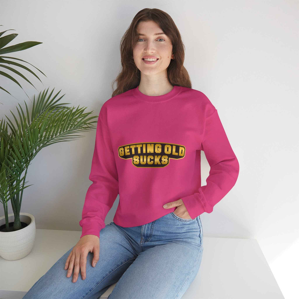 50/50 cotton-polyester Getting Old Sucks Unisex Sweatshirt