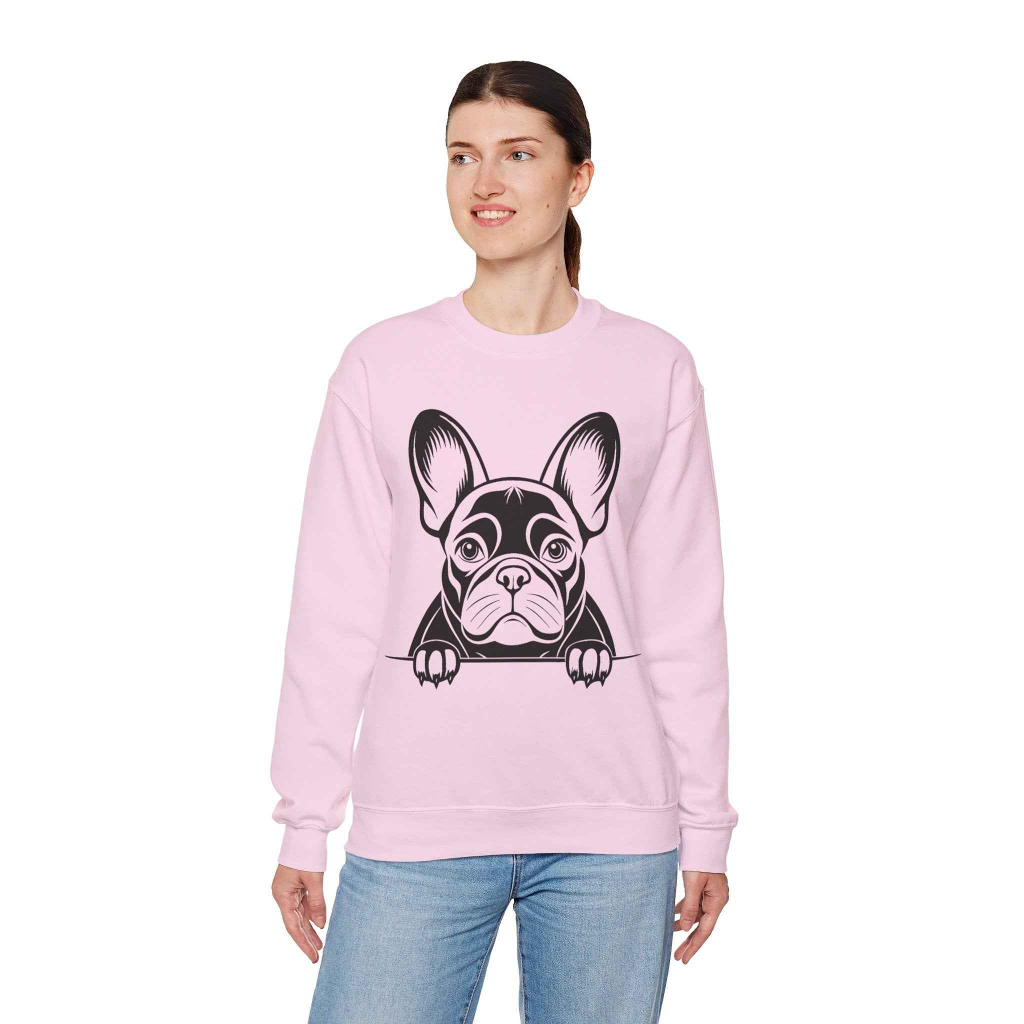 50/50 Cotton-Polyester French Bulldog Unisex Sweatshirt - ZemaStyle