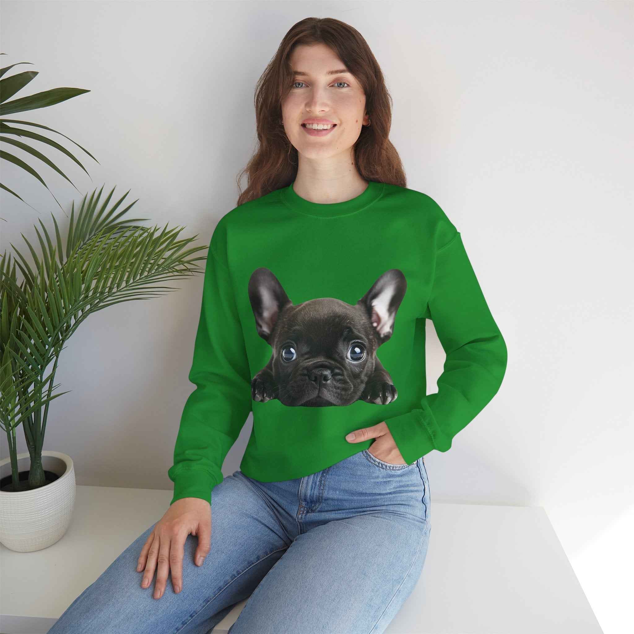 50/50 Cotton-Polyester Unisex French Bulldog Sweatshirt - ZemaStyle