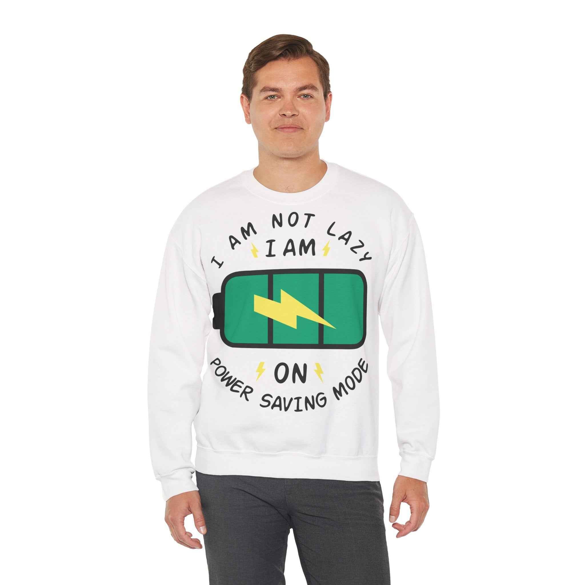 50/50 cotton-polyester Power Saving Mode Unisex Sweatshirt - ZemaStyle