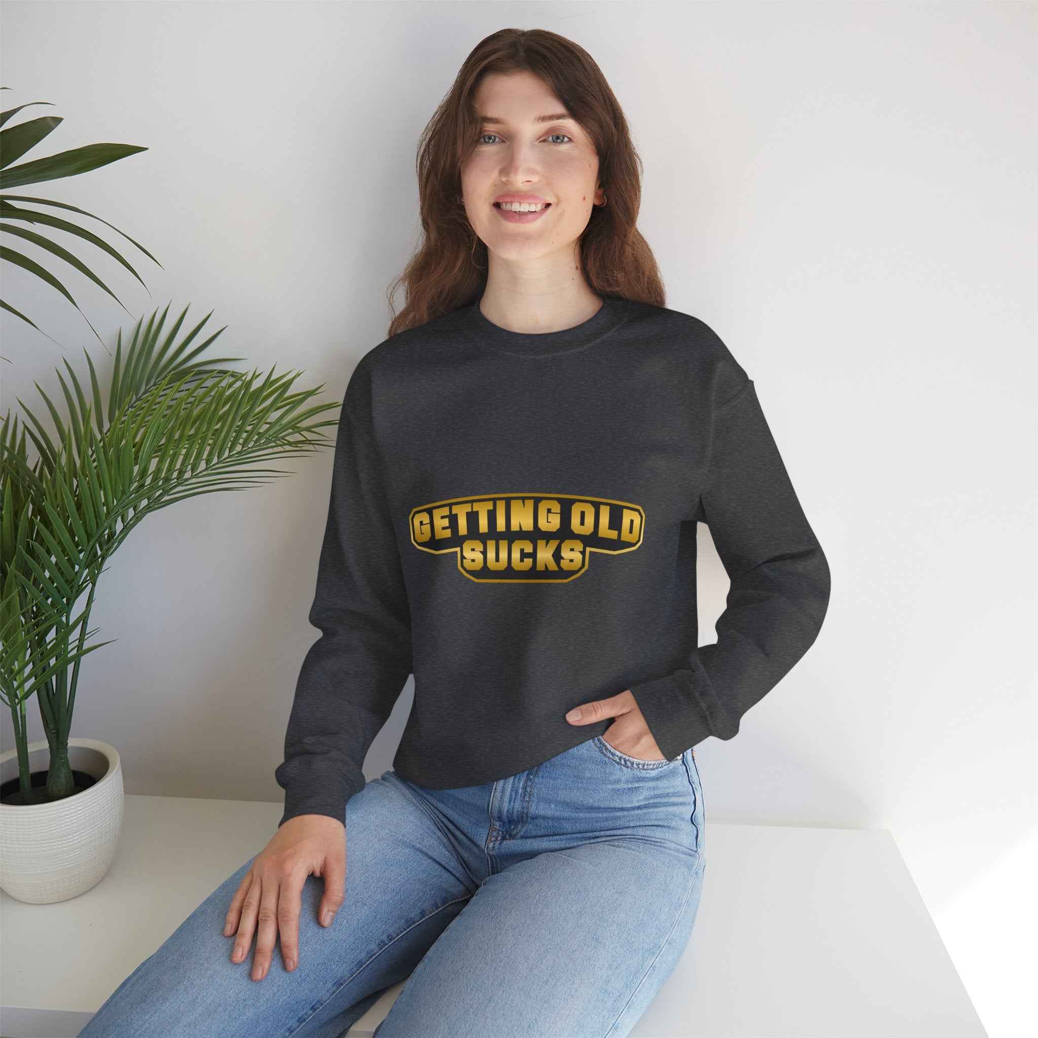 50/50 cotton-polyester Getting Old Sucks Unisex Sweatshirt