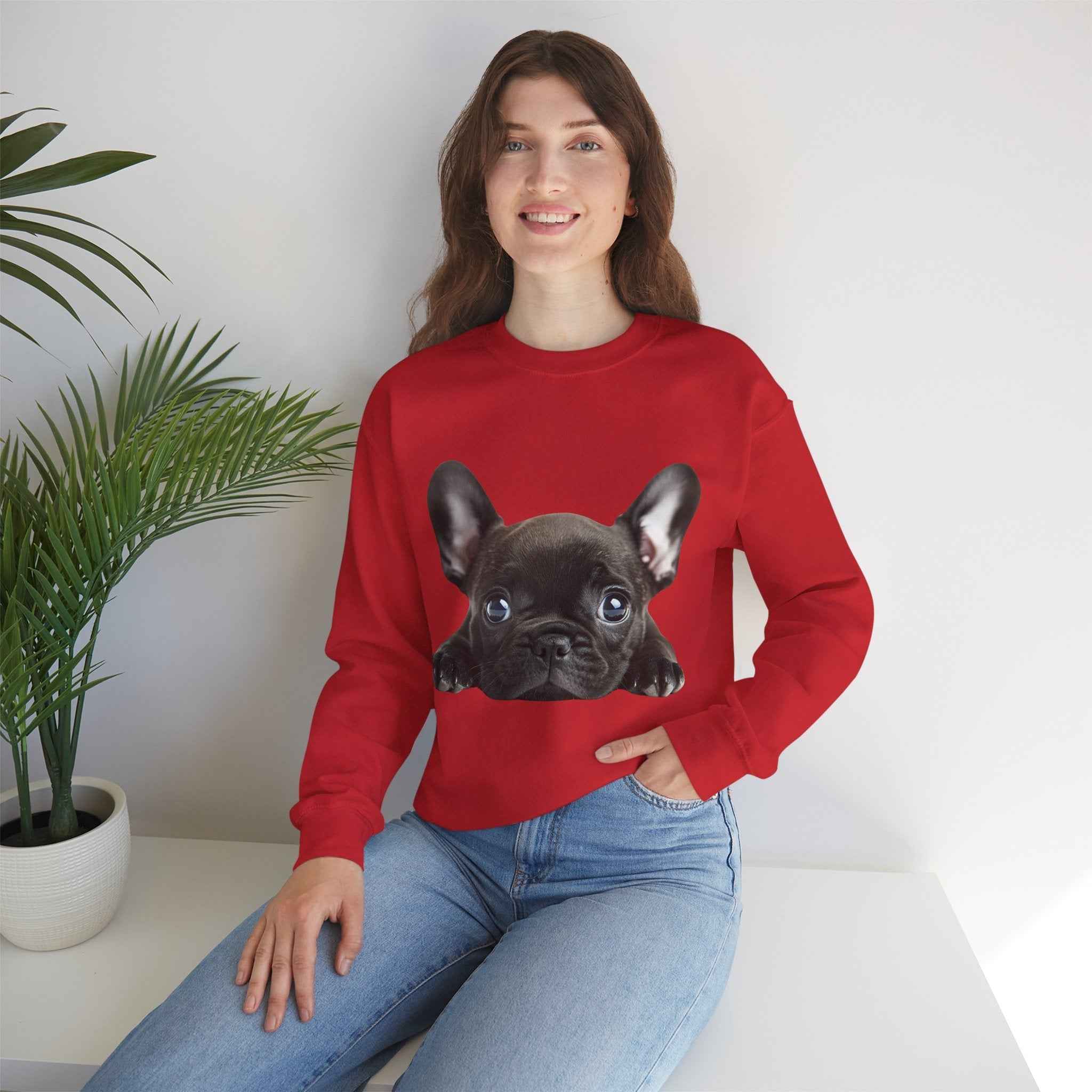 50/50 Cotton-Polyester Unisex French Bulldog Sweatshirt - ZemaStyle