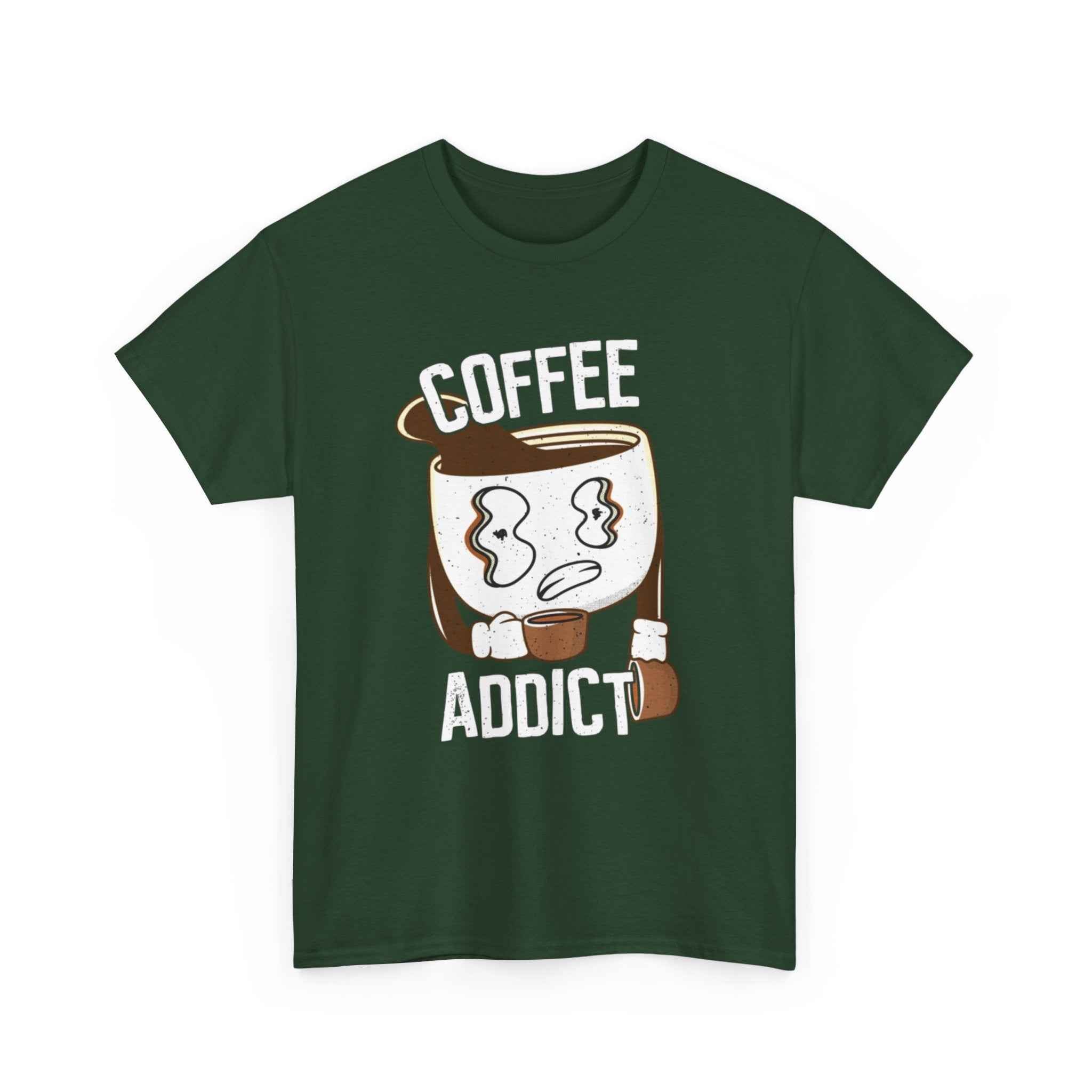 100% Cotton Coffee Addict t-shirt - ZemaStyle