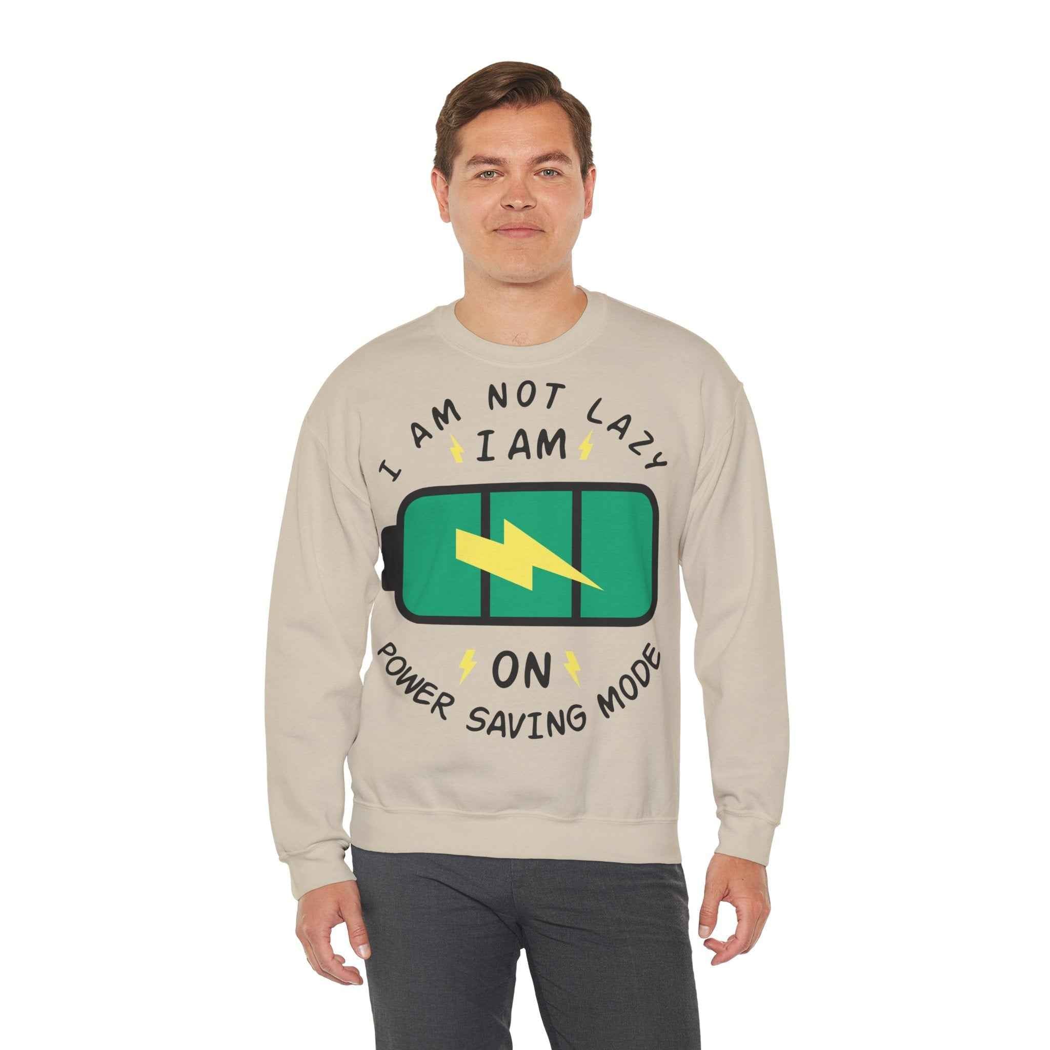50/50 cotton-polyester Power Saving Mode Unisex Sweatshirt - ZemaStyle