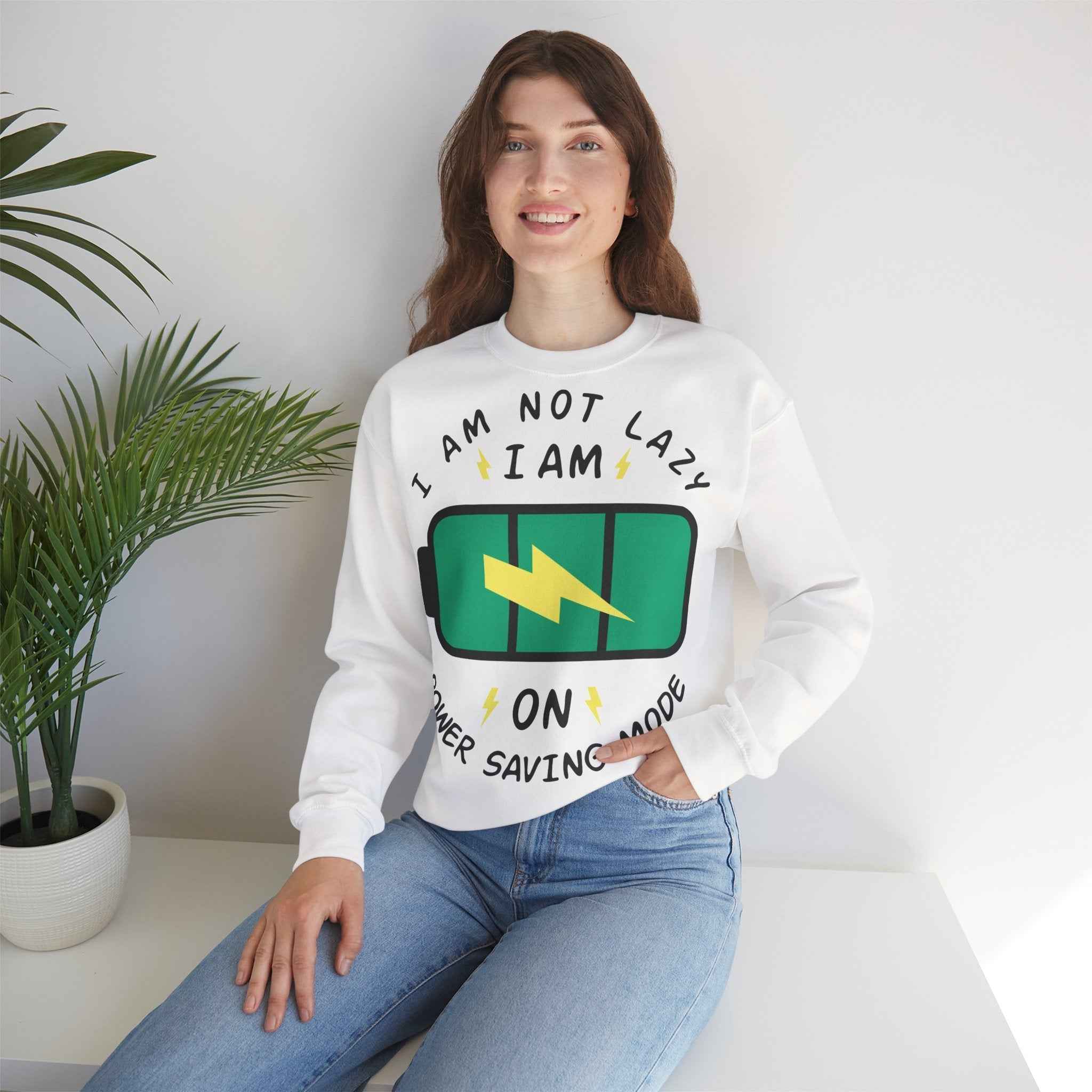 50/50 cotton-polyester Power Saving Mode Unisex Sweatshirt - ZemaStyle