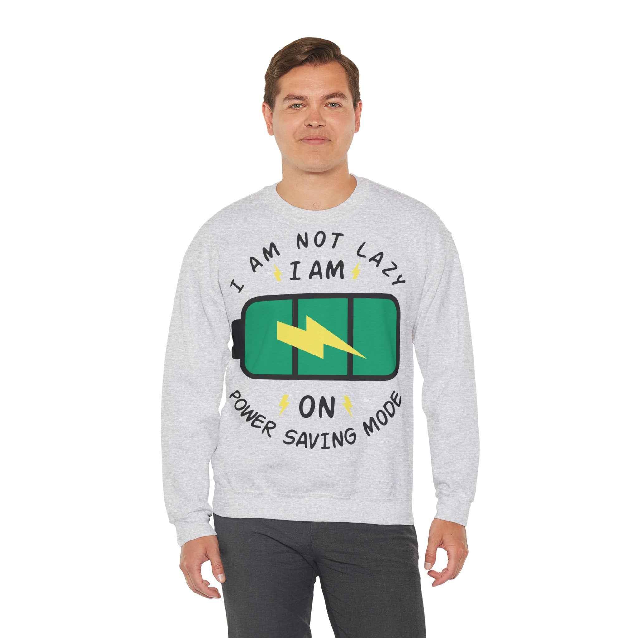 50/50 cotton-polyester Power Saving Mode Unisex Sweatshirt - ZemaStyle