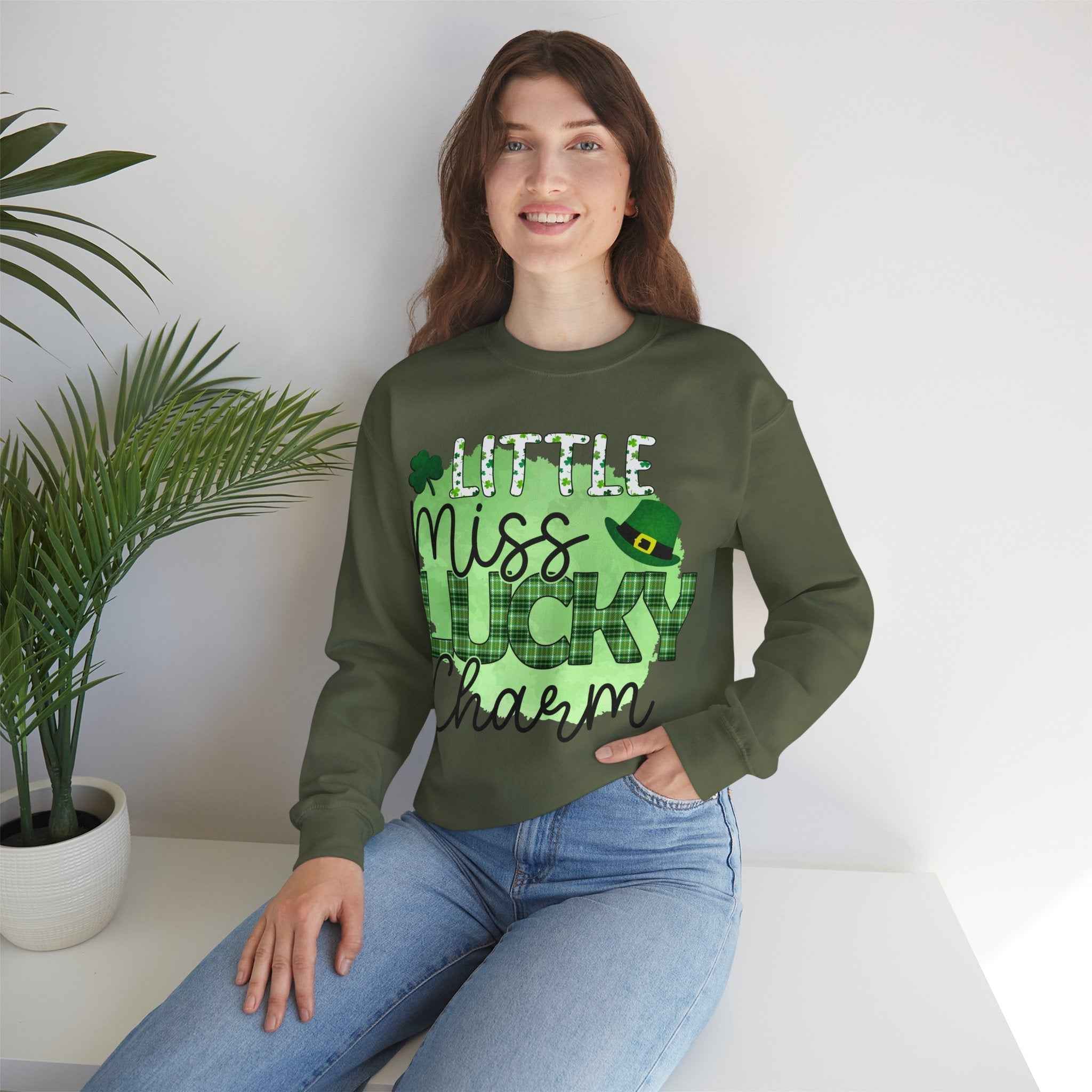50/50 cotton-polyester Lucky Charm Unisex Sweatshirt - ZemaStyle
